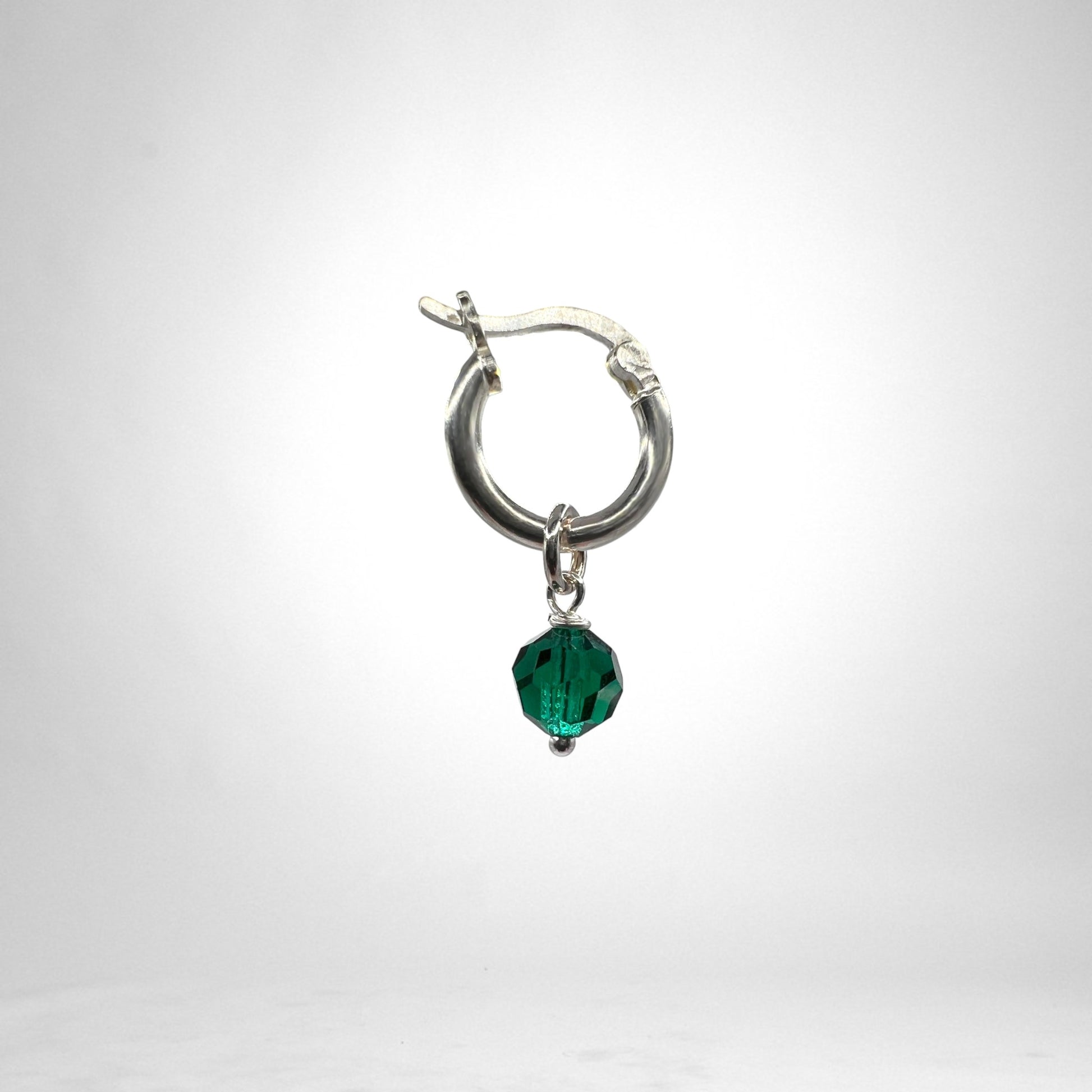 Hoop silver Charms - crystals & quartz