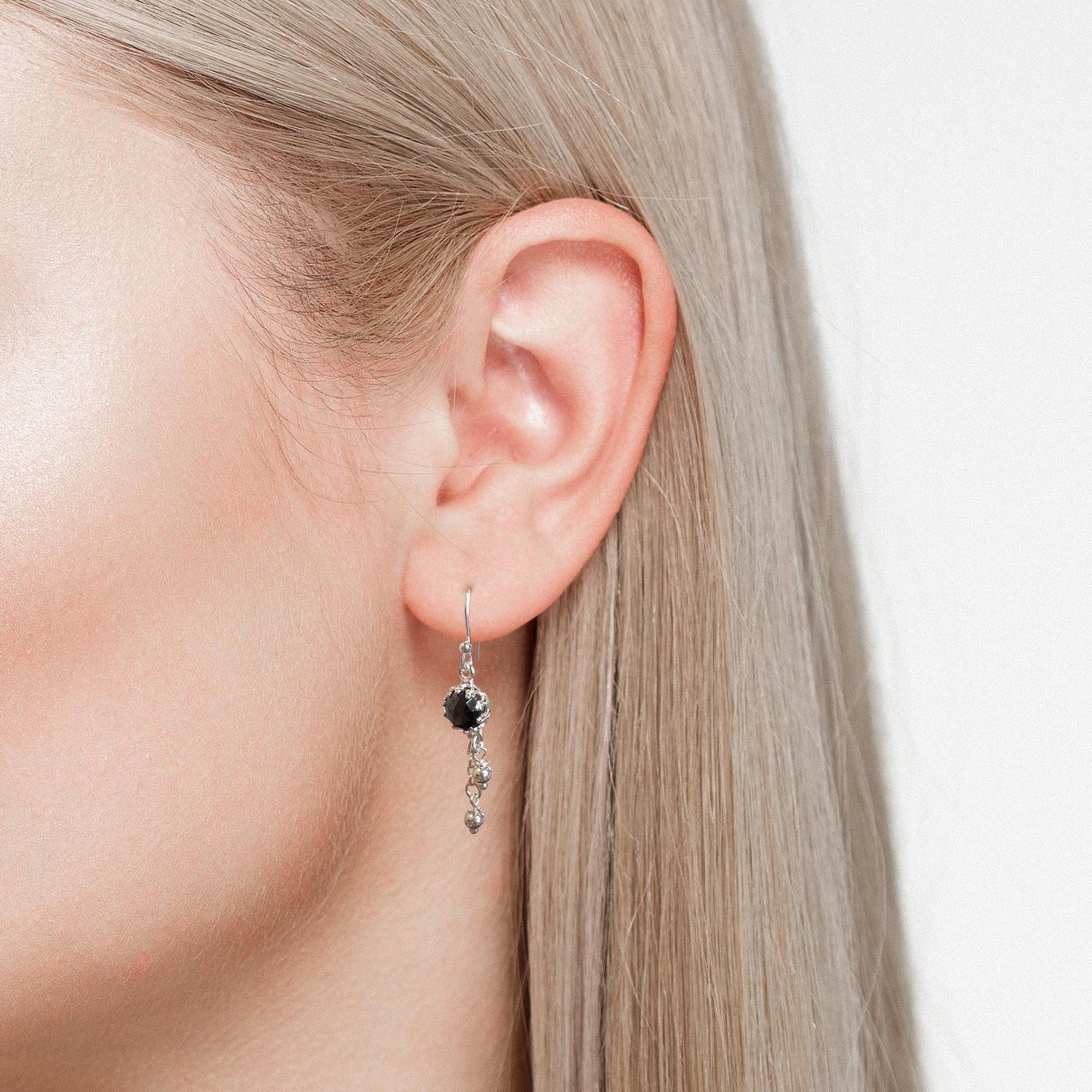 Chain Drop silver earrings