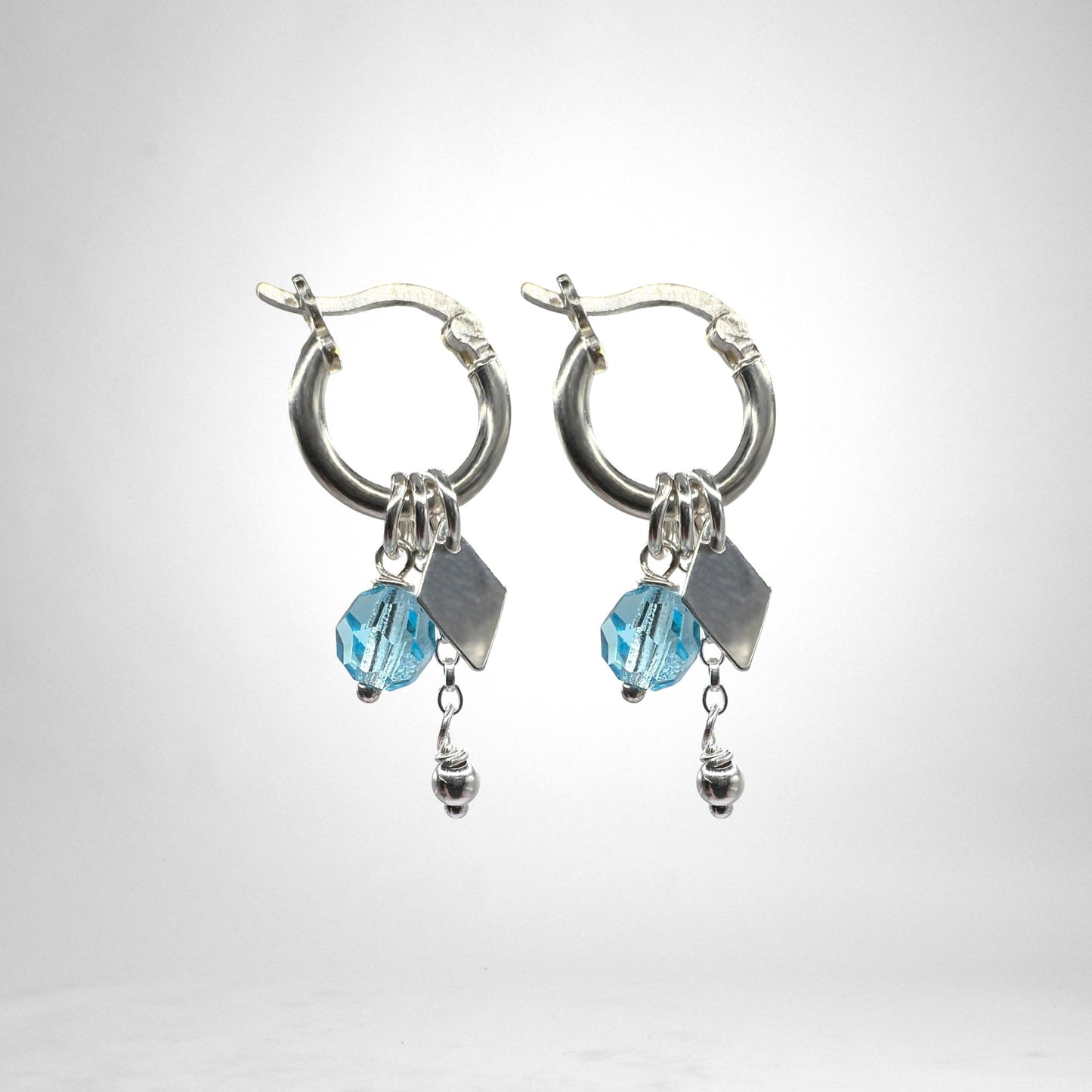 Silver Hoops with charms