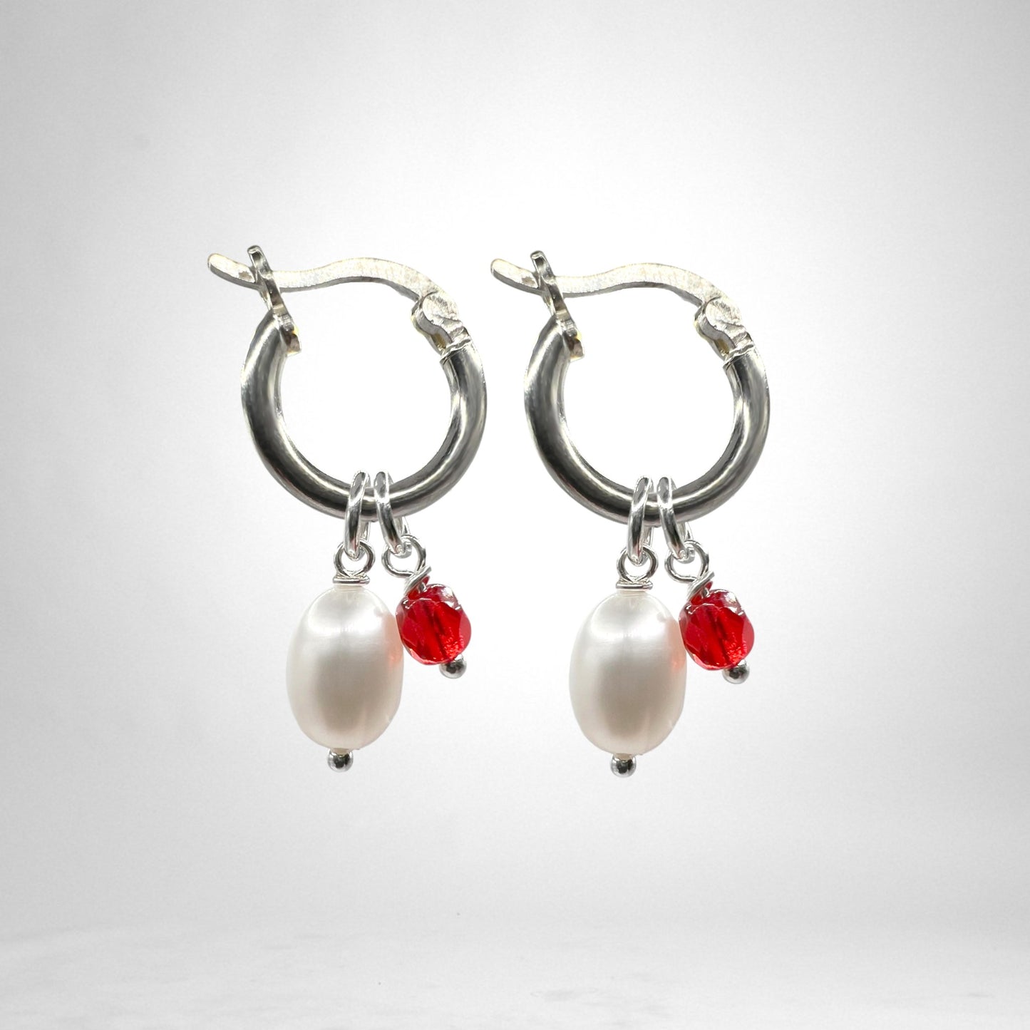 Silver Hoops with charms