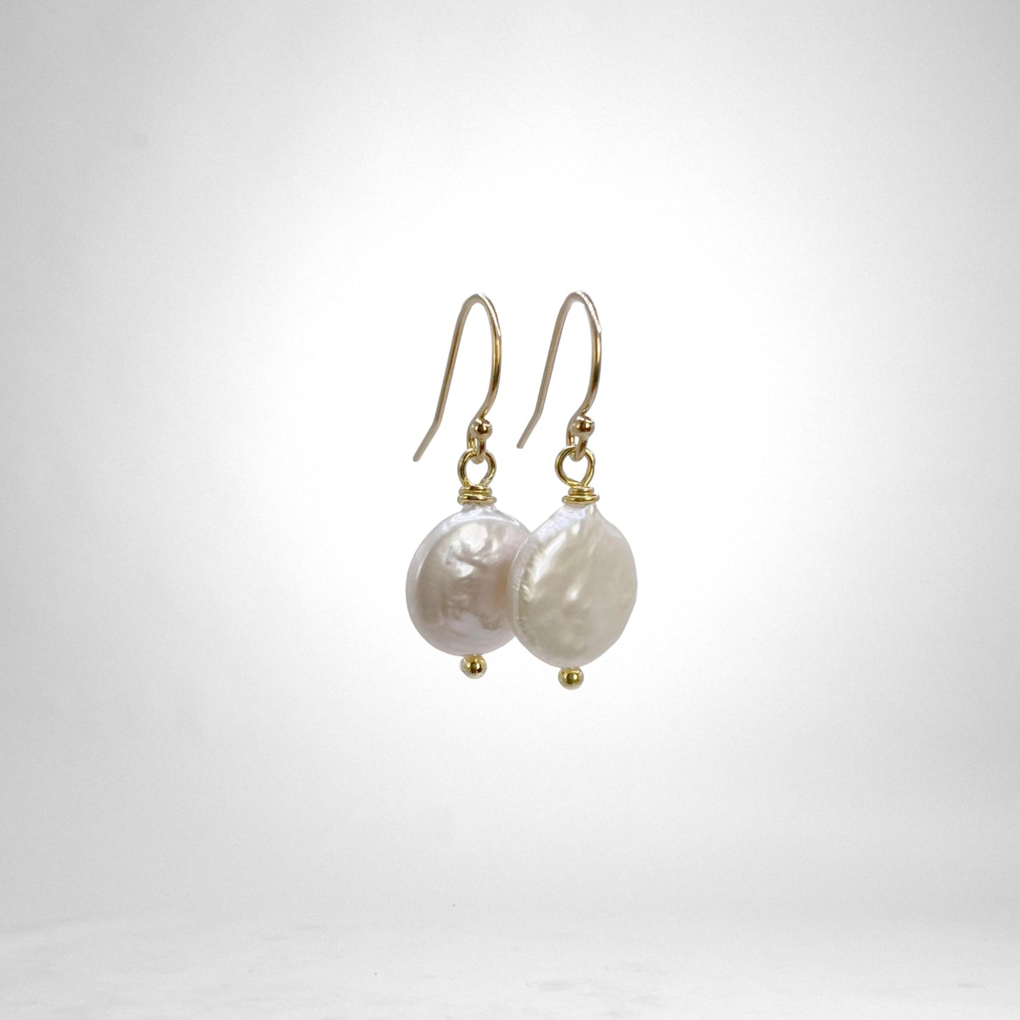 Coin Pearl gold earrings