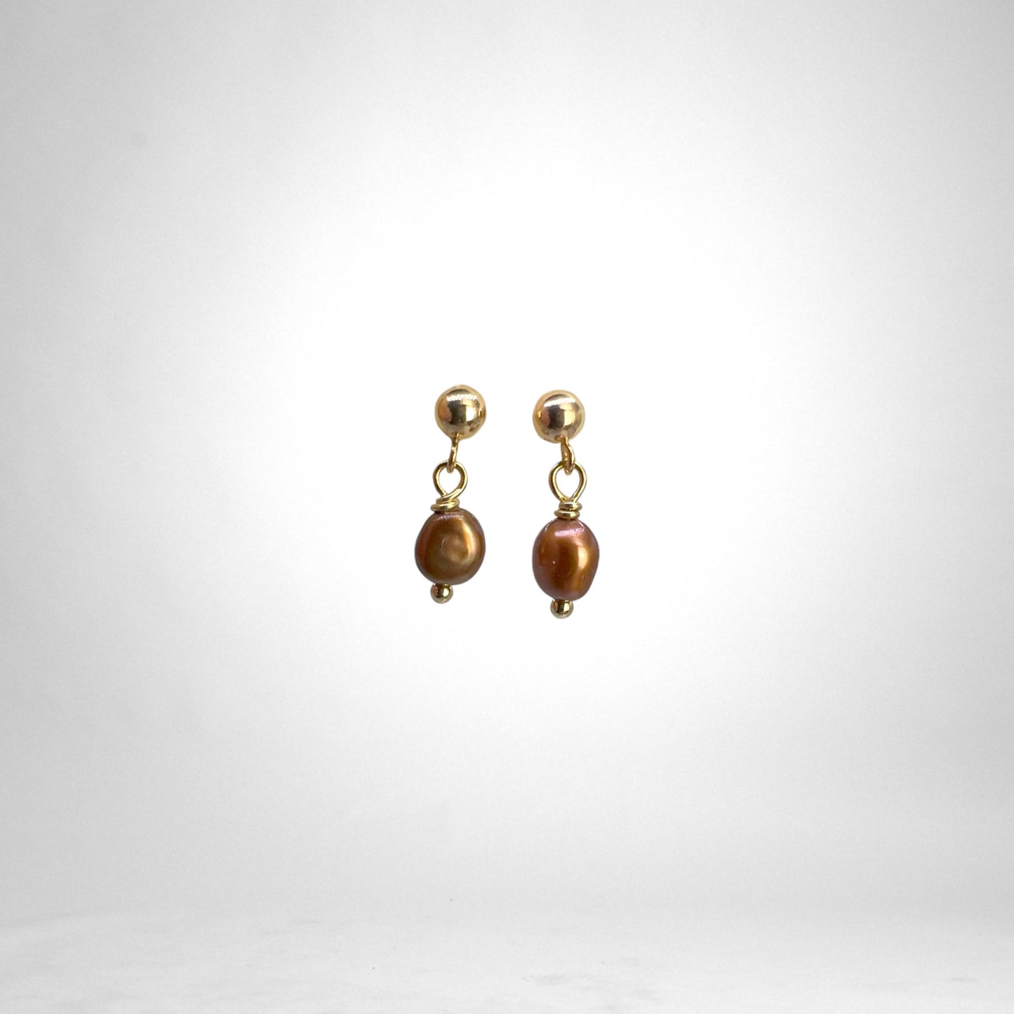 Petite Pearl gold earrings