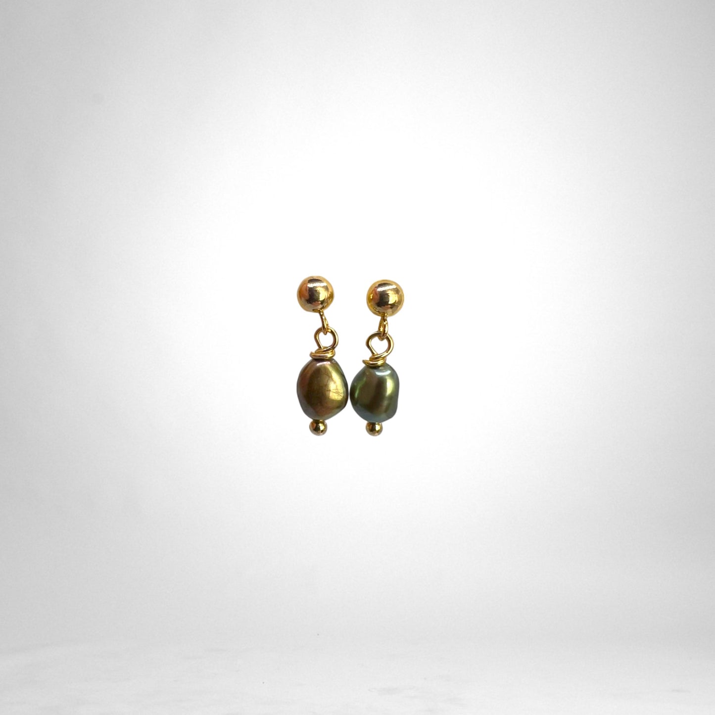 Petite Pearl gold earrings