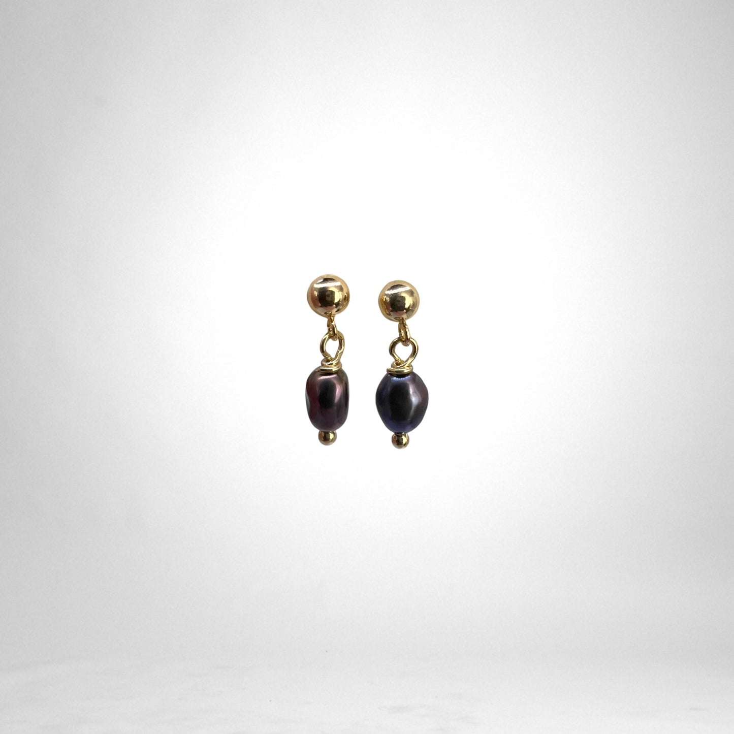 Petite Pearl gold earrings