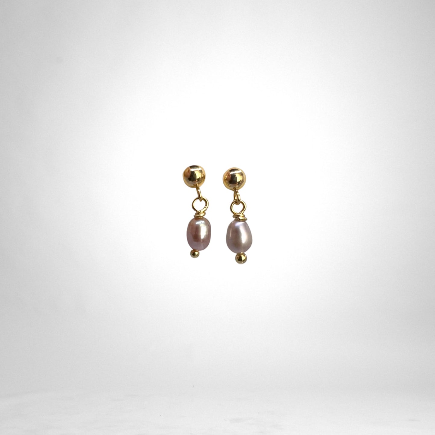 Petite Pearl gold earrings
