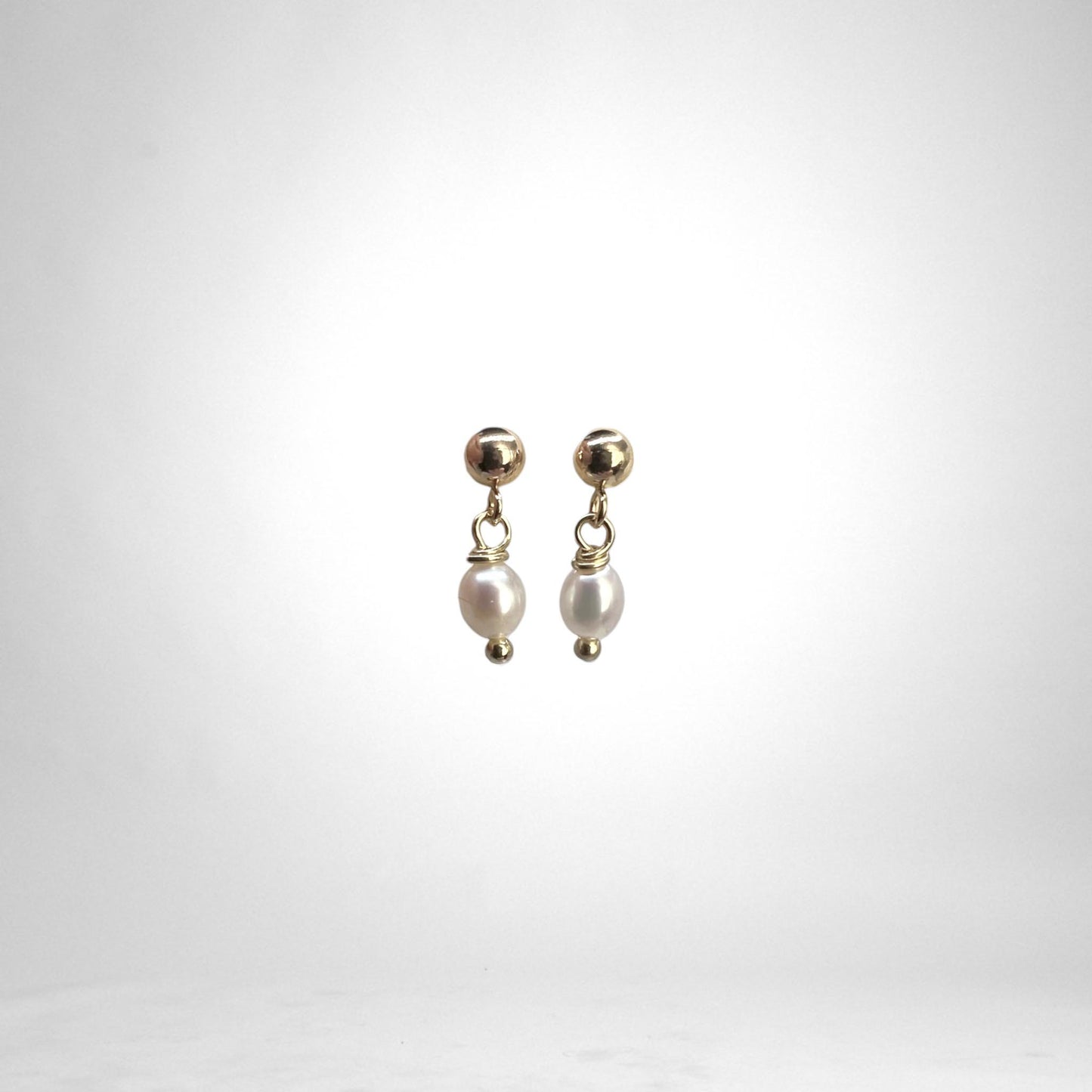 Petite Pearl gold earrings