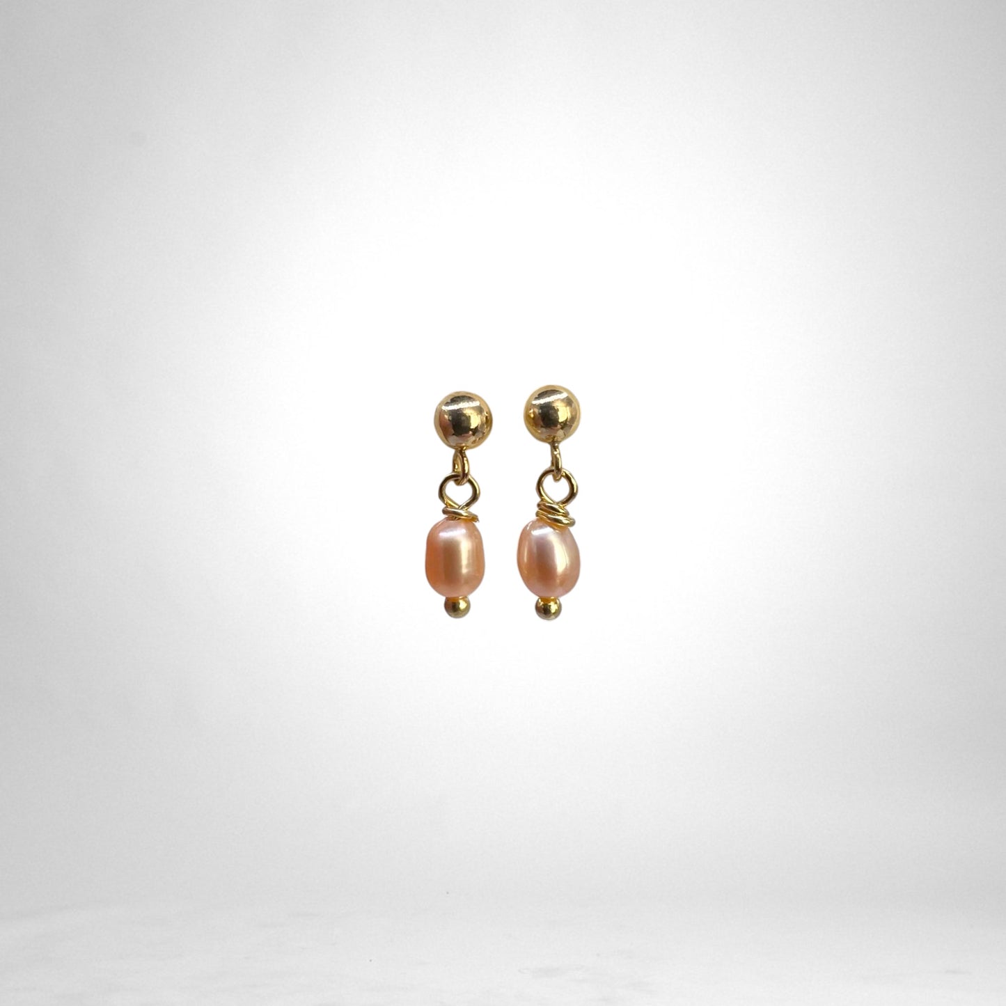 Petite Pearl gold earrings