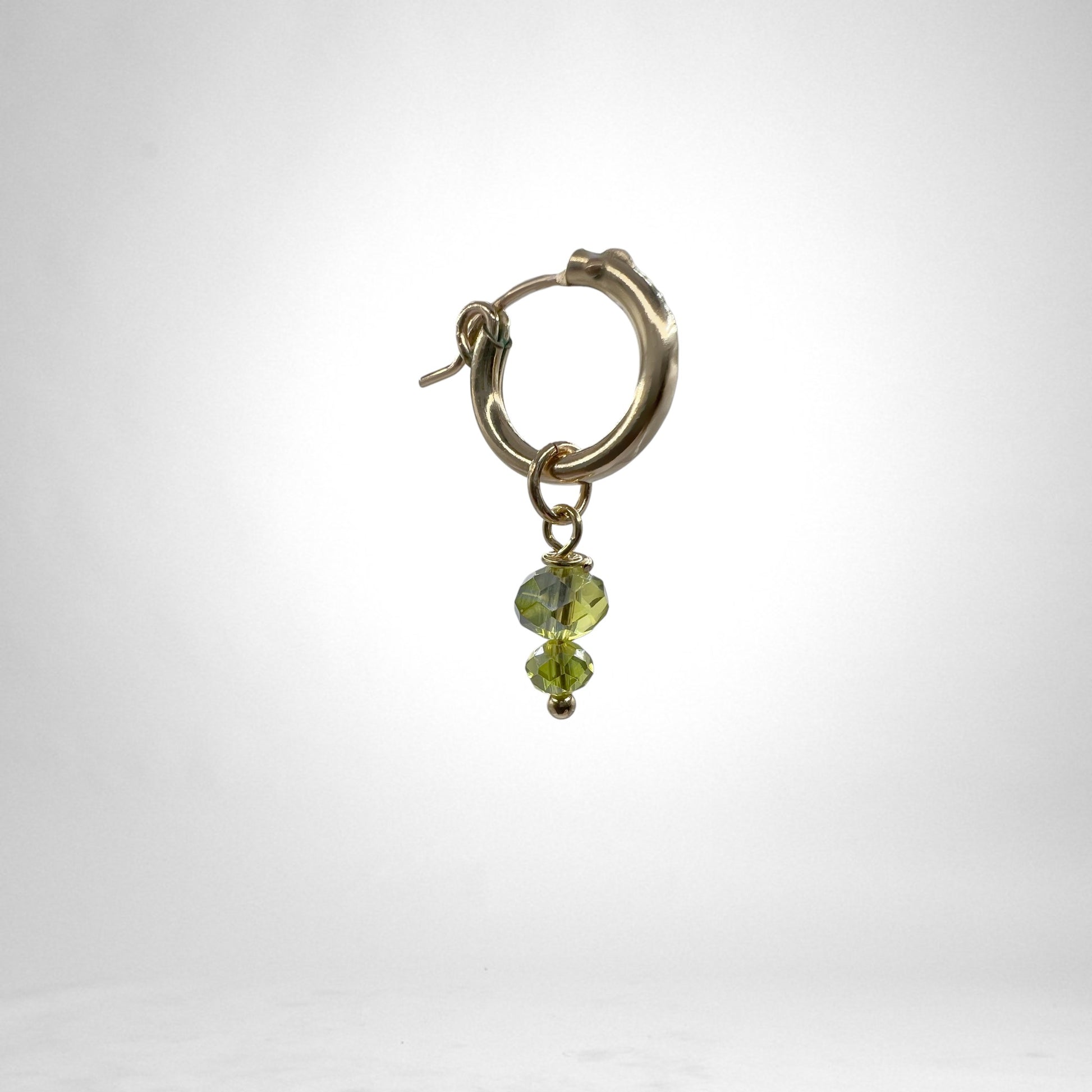 Hoop gold Charms - crystals & quartz