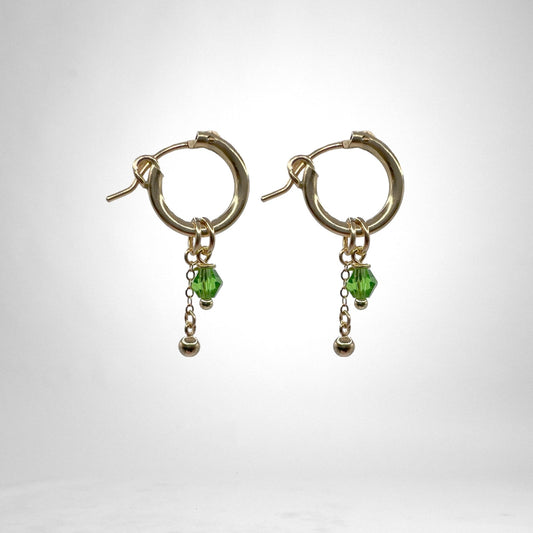 Gull hringlokkar með kristal