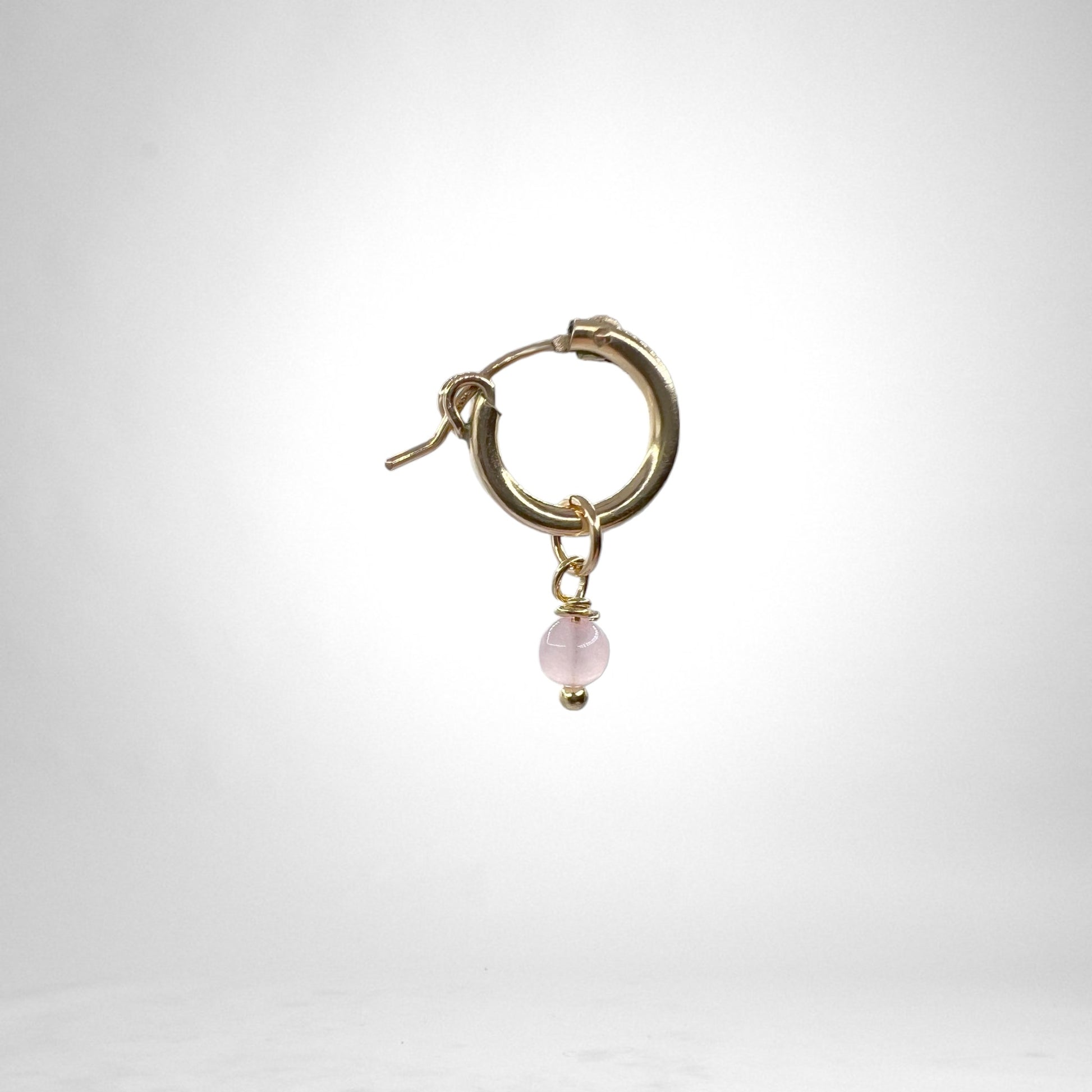 Hoop gold Charms - crystals & quartz