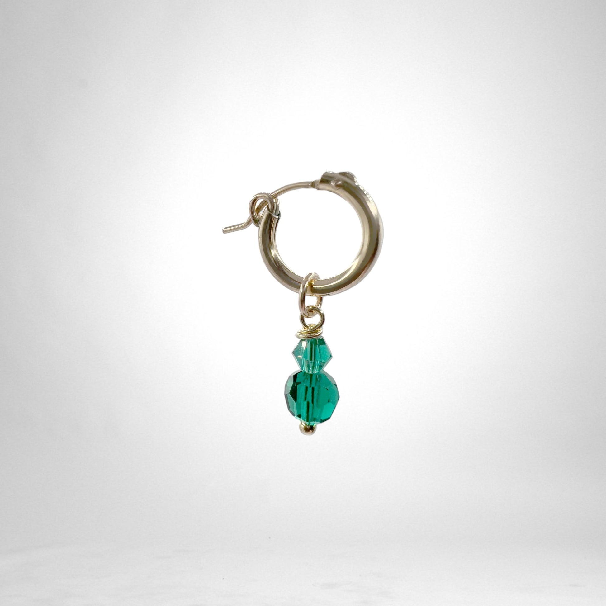 Hoop gold Charms - crystals & quartz