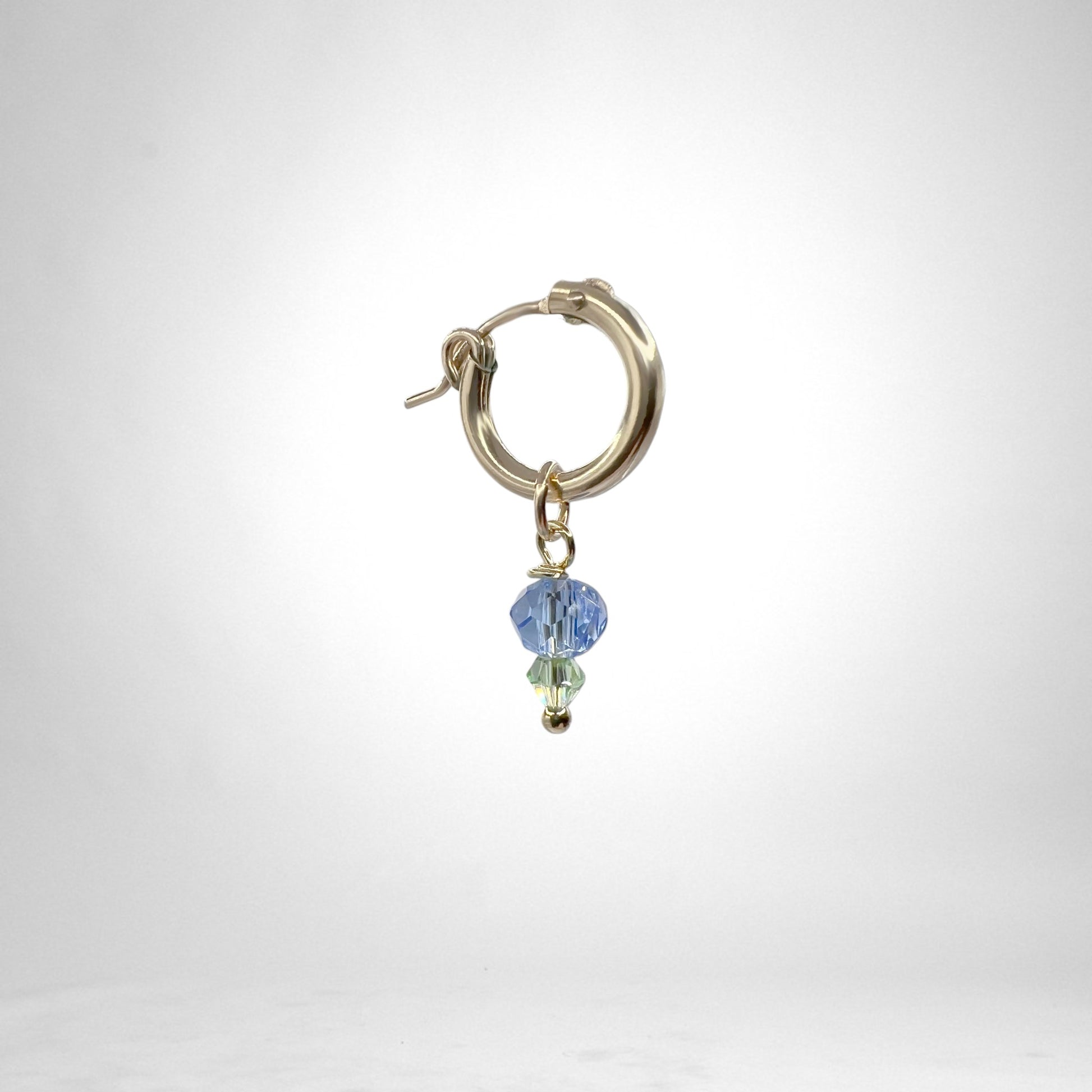 Hoop gold Charms - crystals & quartz