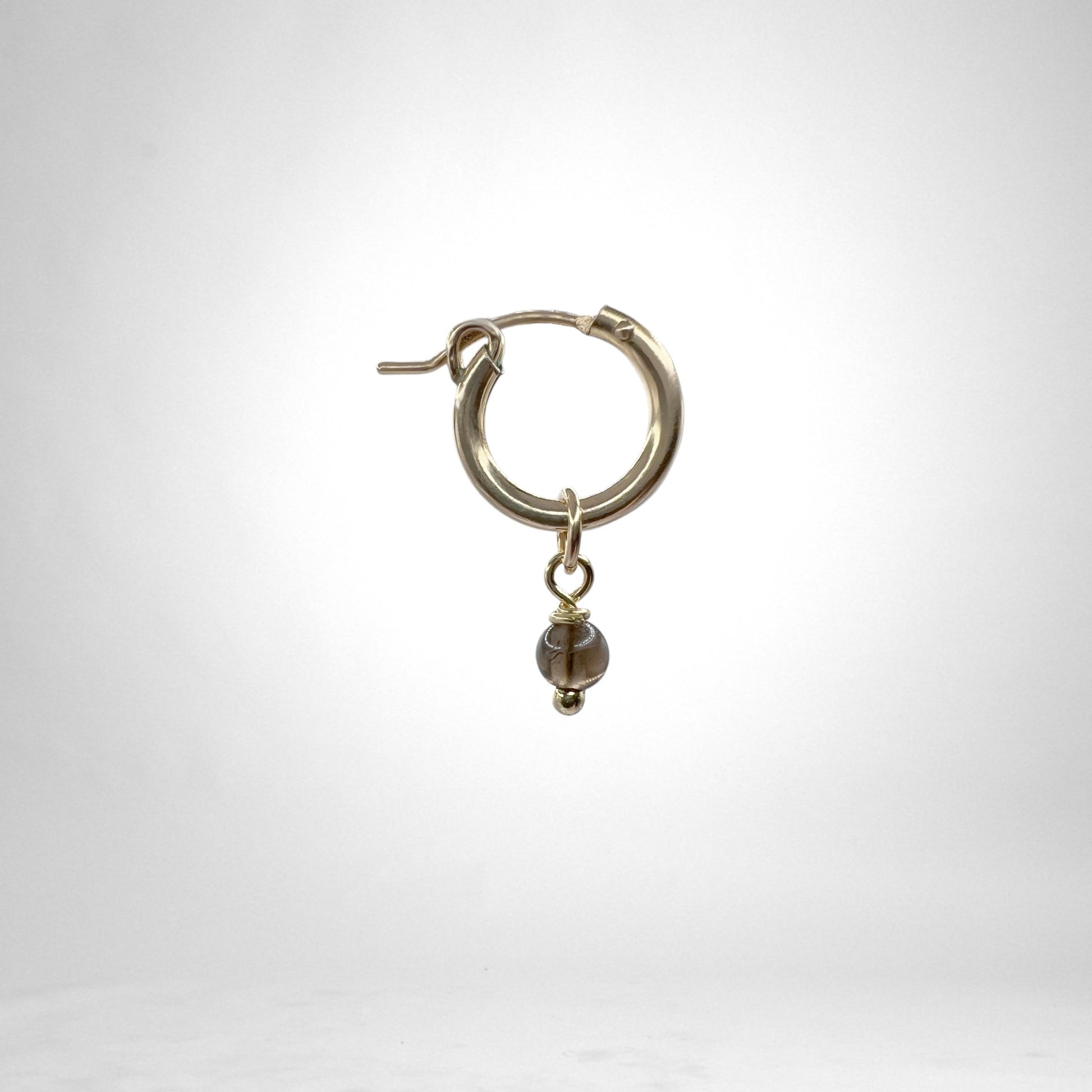 Hoop gold Charms - crystals & quartz