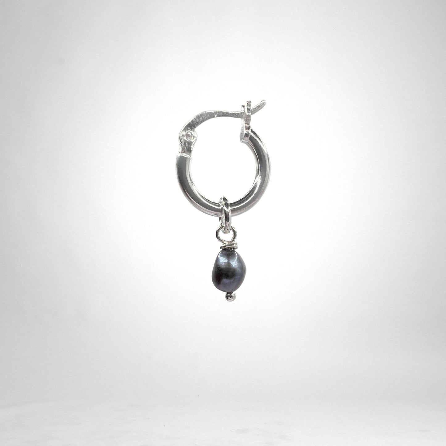 Hoop silver charms - pearls