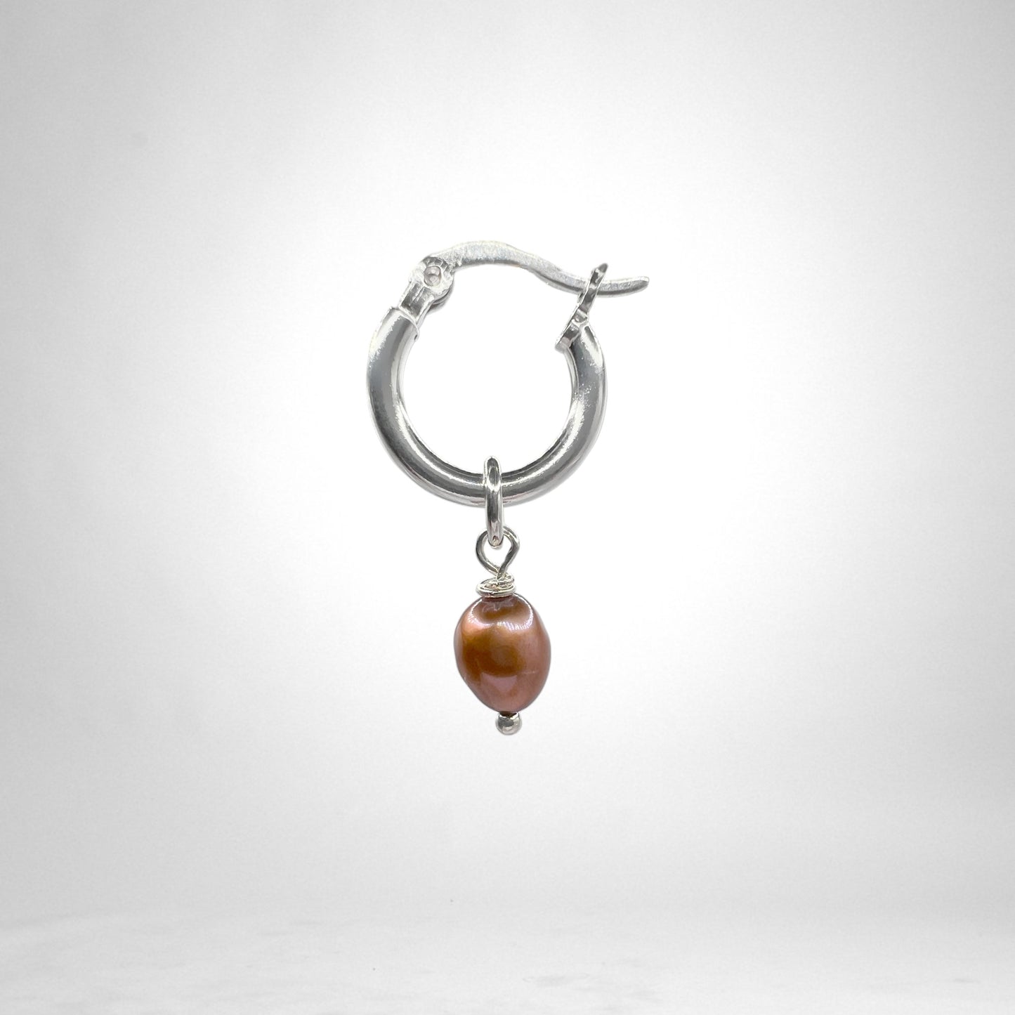 Hoop silver charms - pearls