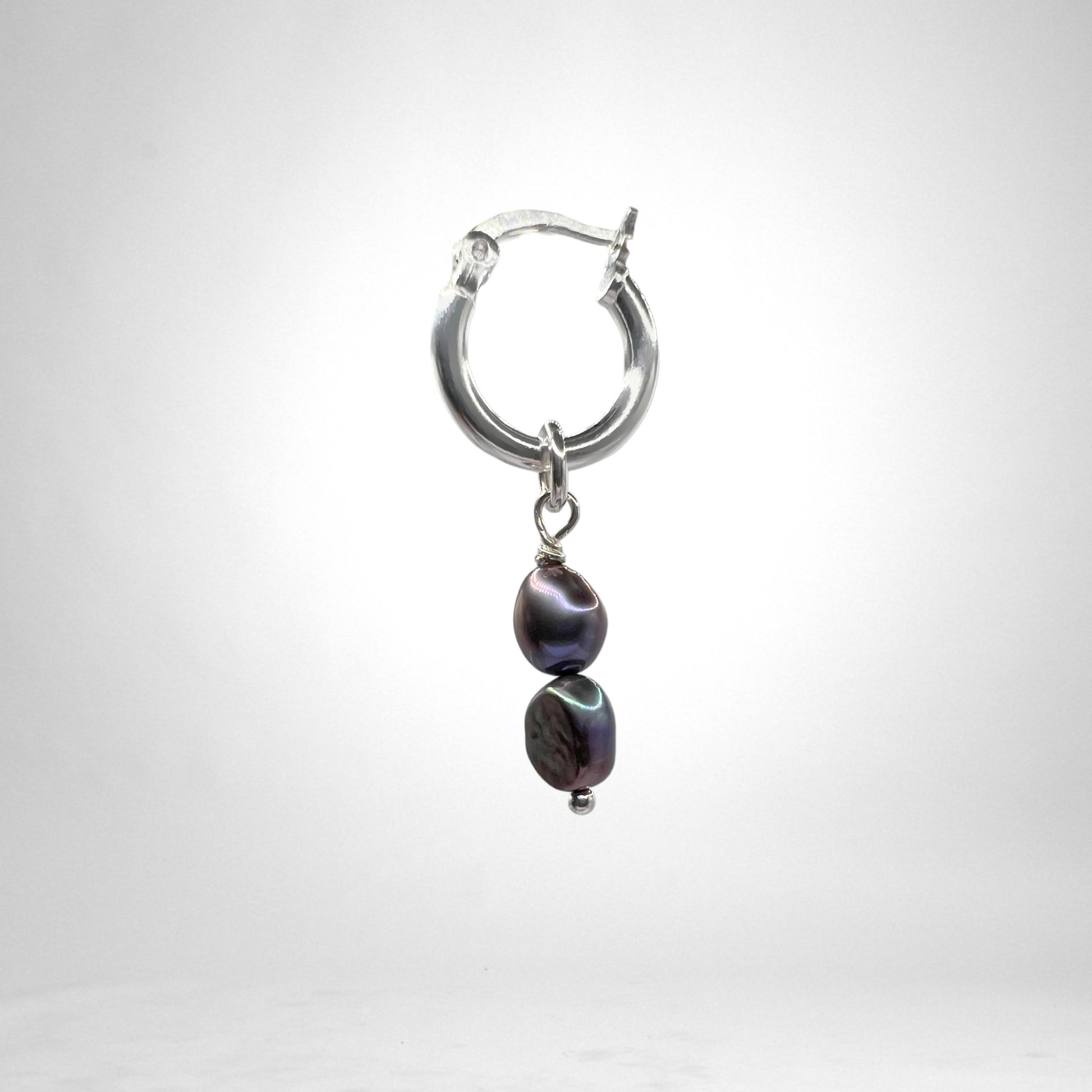 Hoop silver charms - pearls