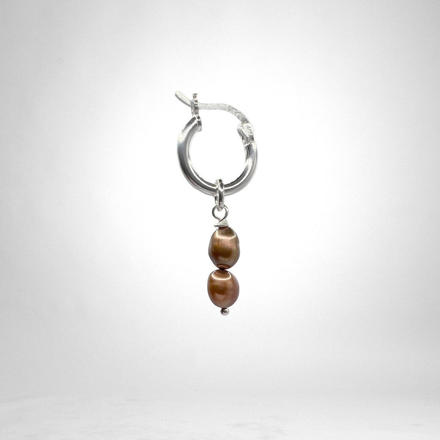Hoop silver charms - pearls