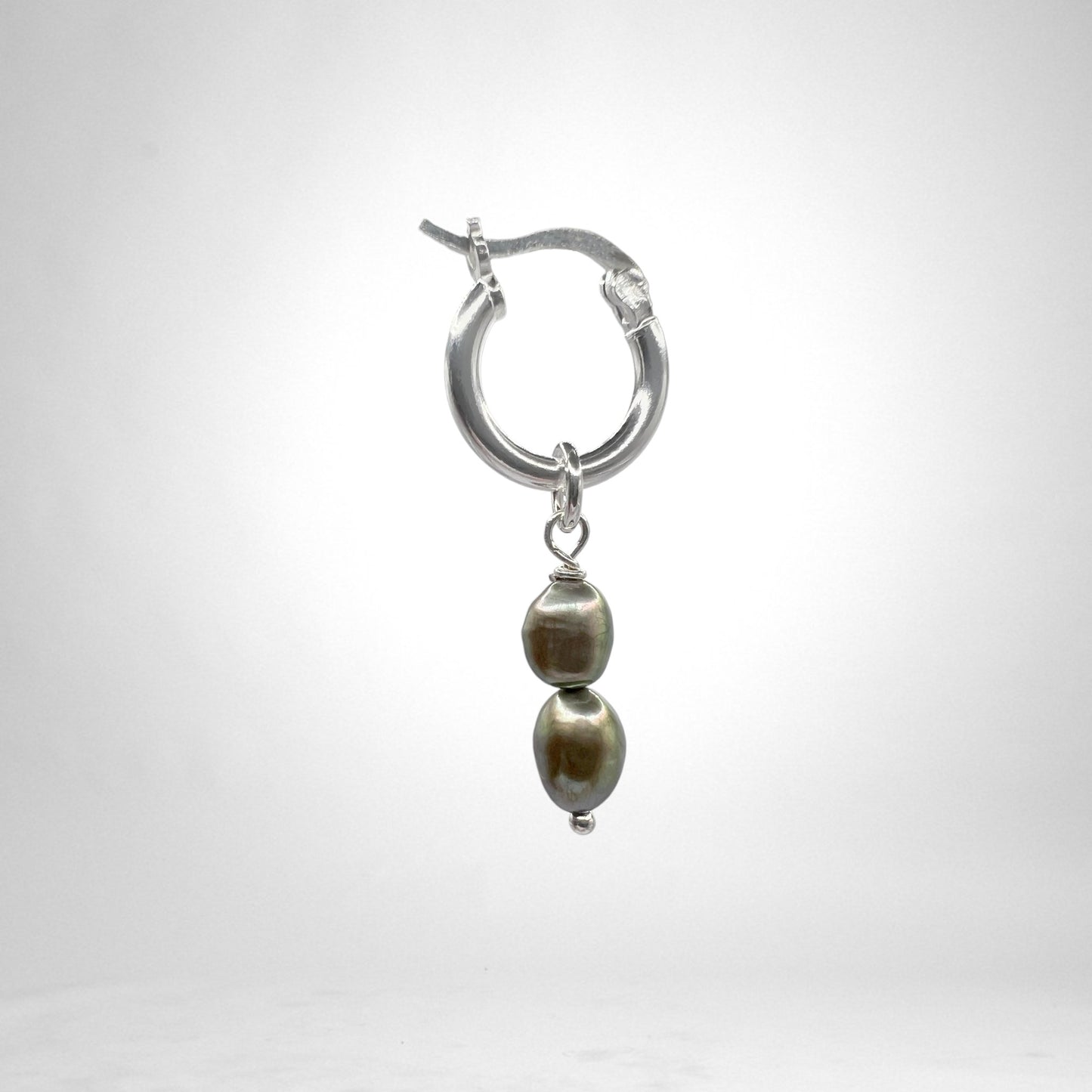 Hoop silver charms - pearls