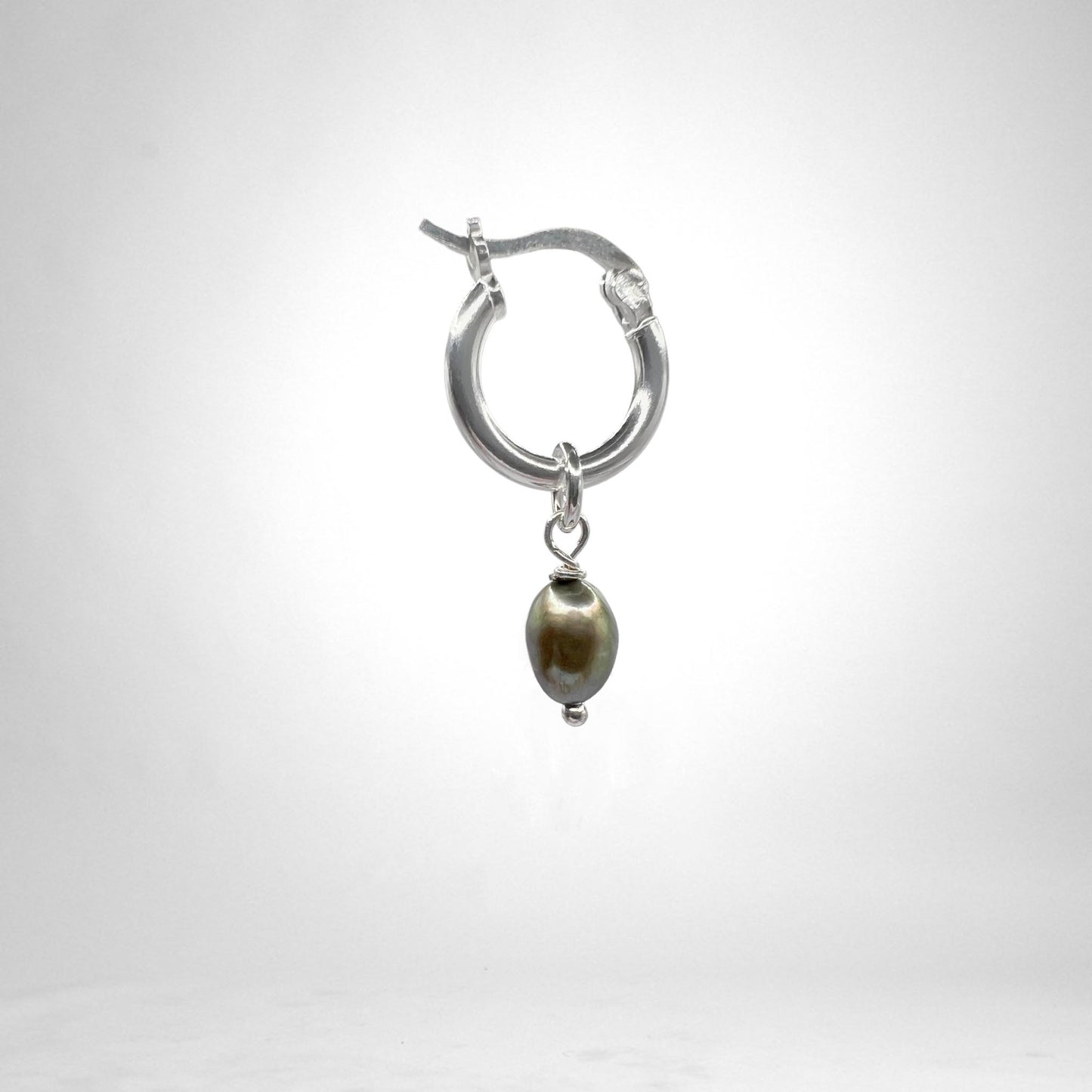 Hoop silver charms - pearls