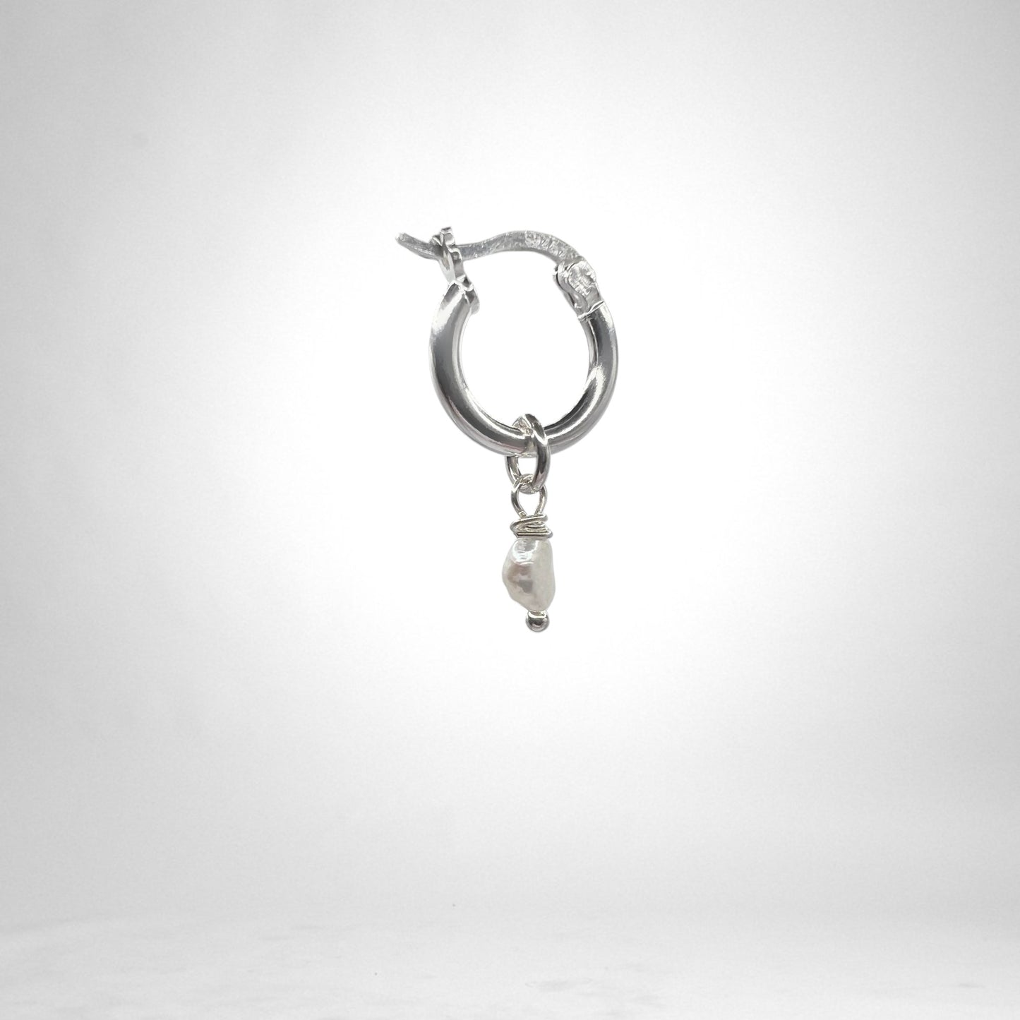 Hoop silver charms - pearls