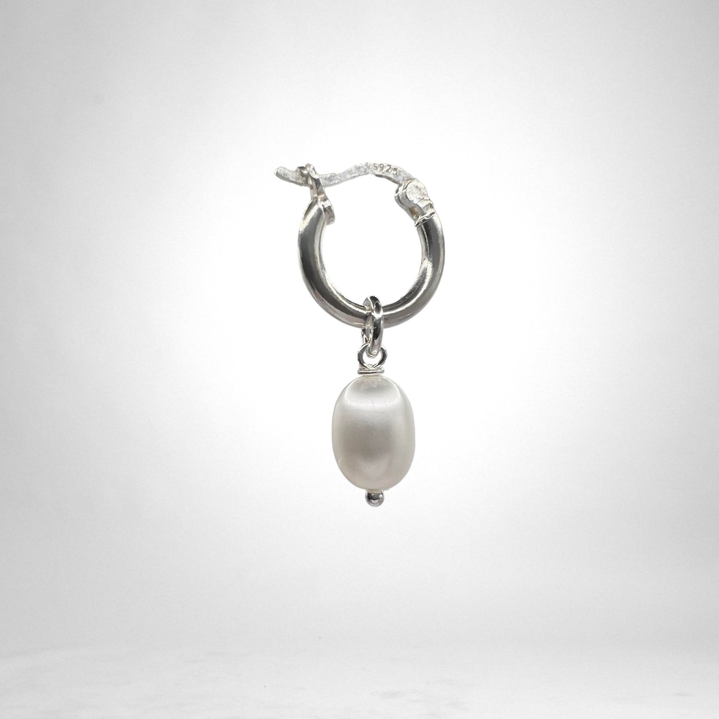 Hoop silver charms - pearls