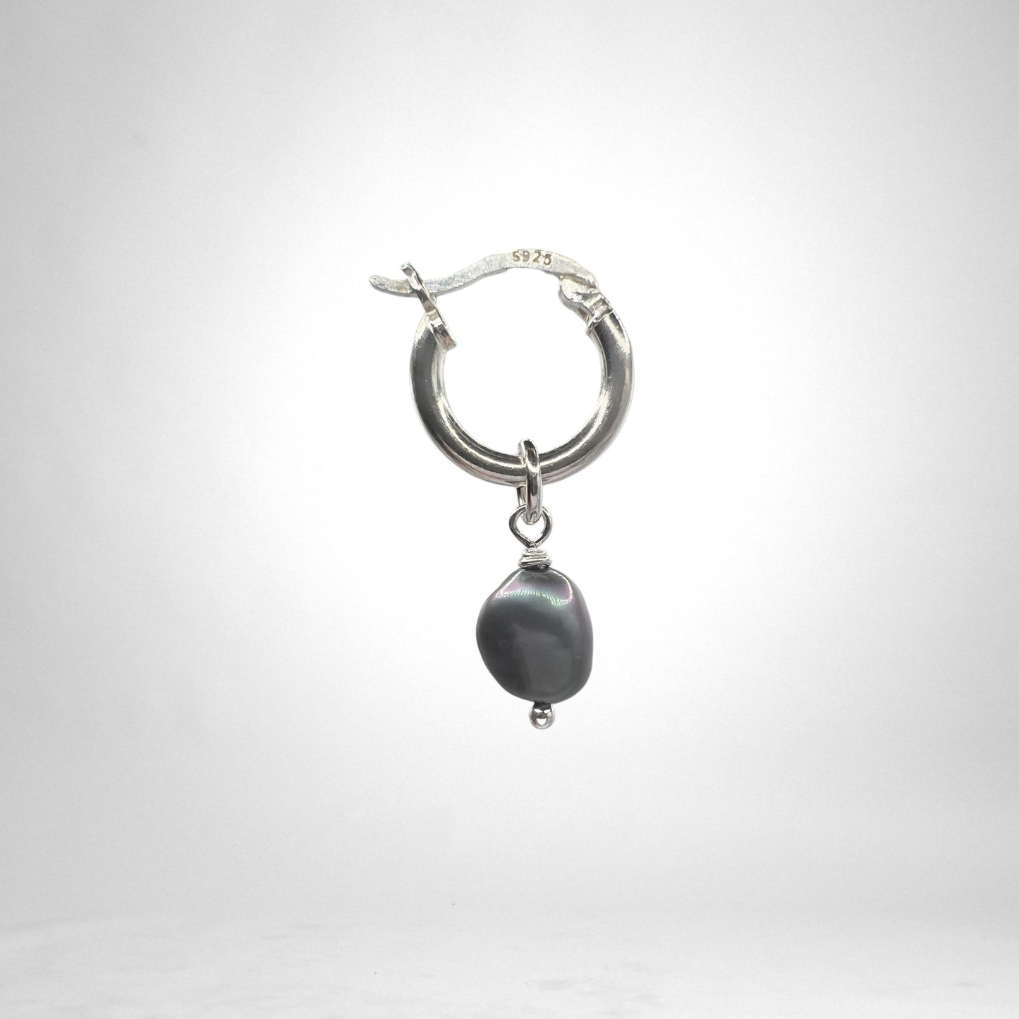 Hoop silver charms - pearls