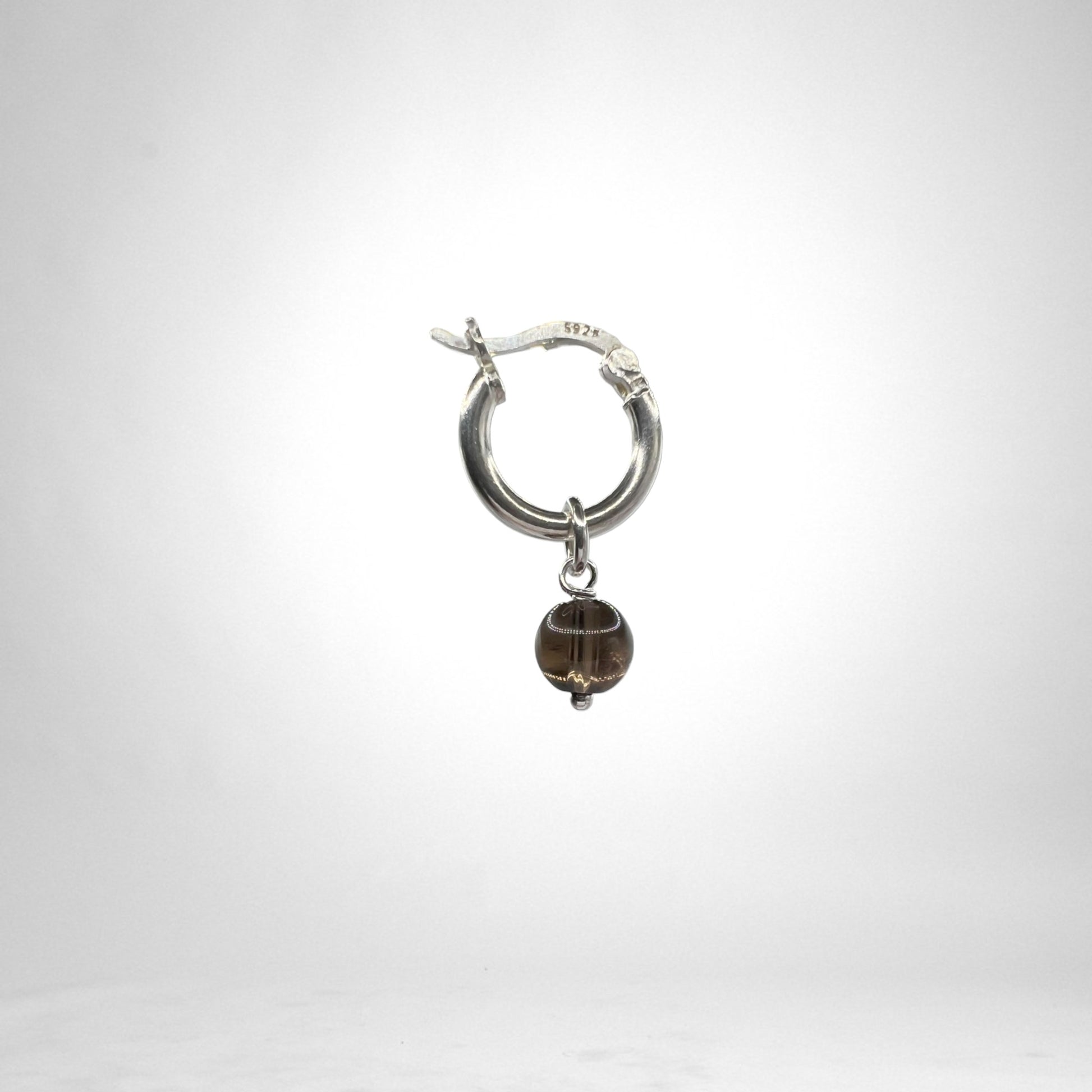 Hoop silver Charms - crystals & quartz