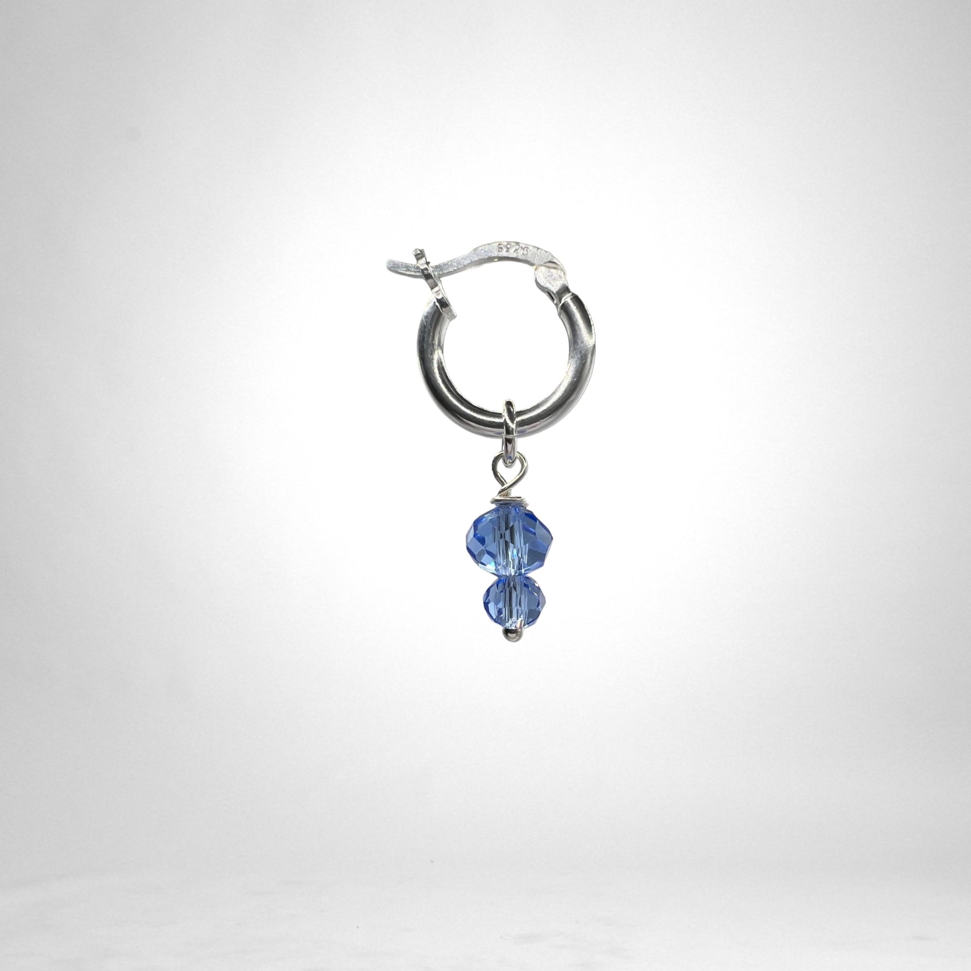 Hoop silver Charms - crystals & quartz