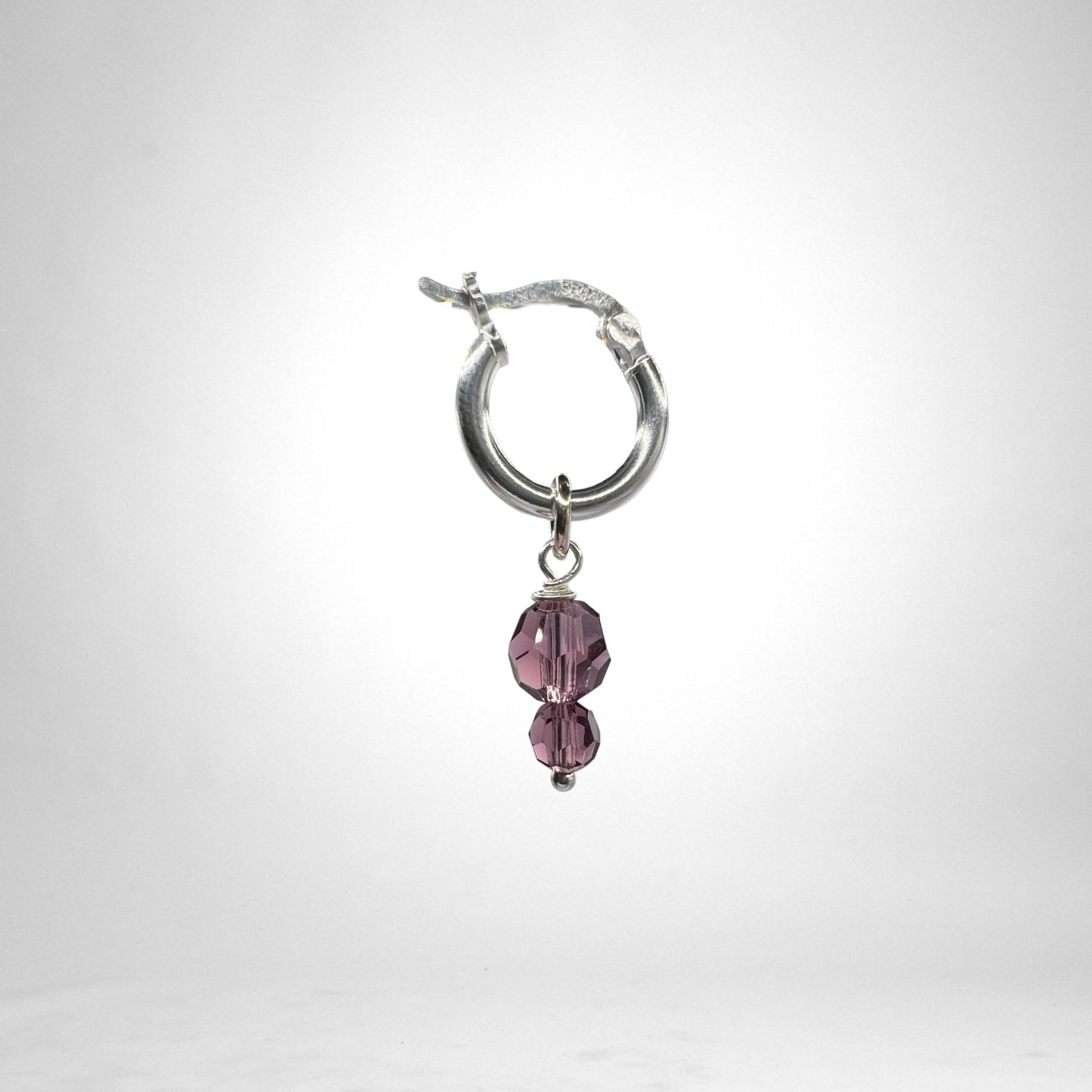 Hoop silver Charms - crystals & quartz