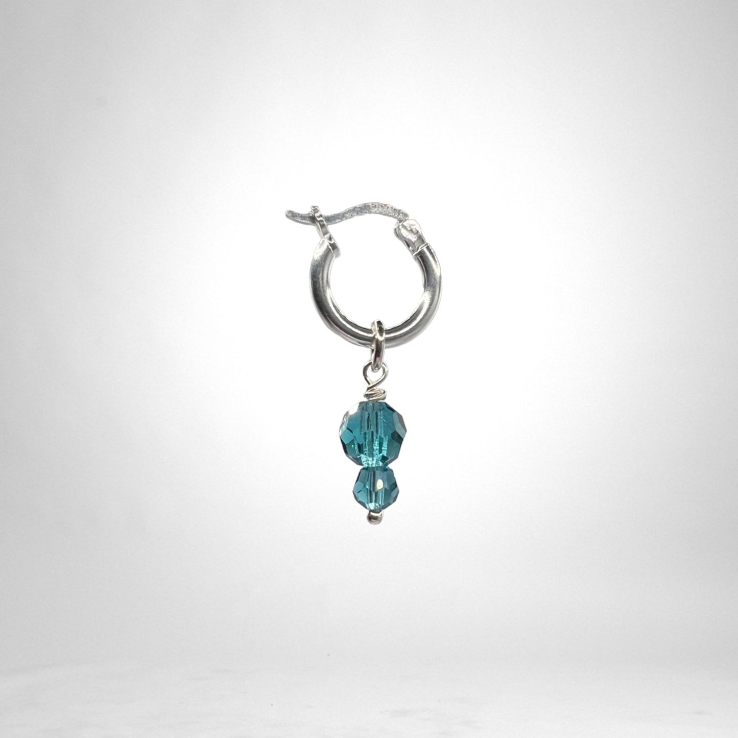 Hoop silver Charms - crystals & quartz