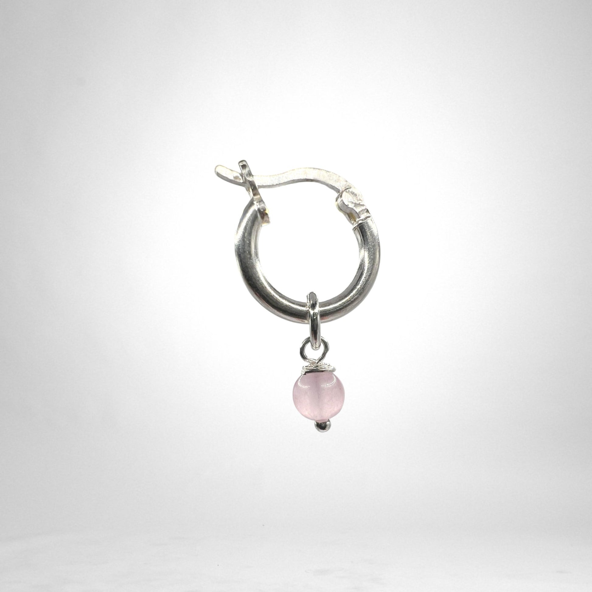 Hoop silver Charms - crystals & quartz