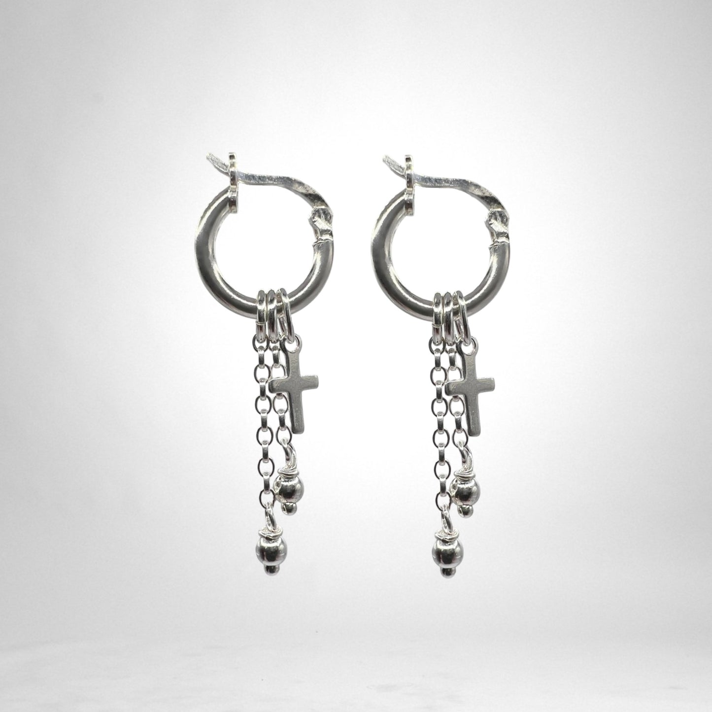 Silver Hoops with charms