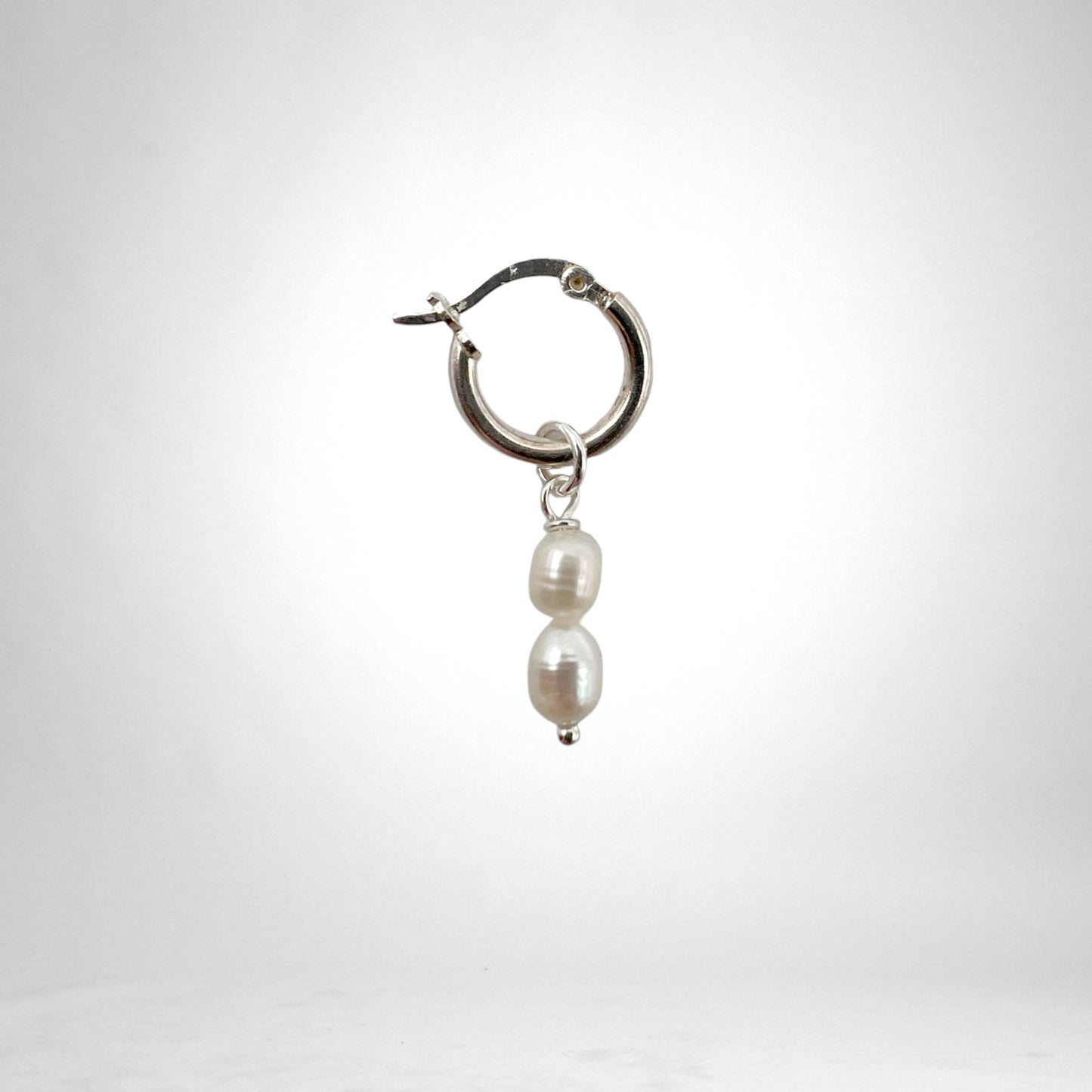 Hoop silver charms - pearls