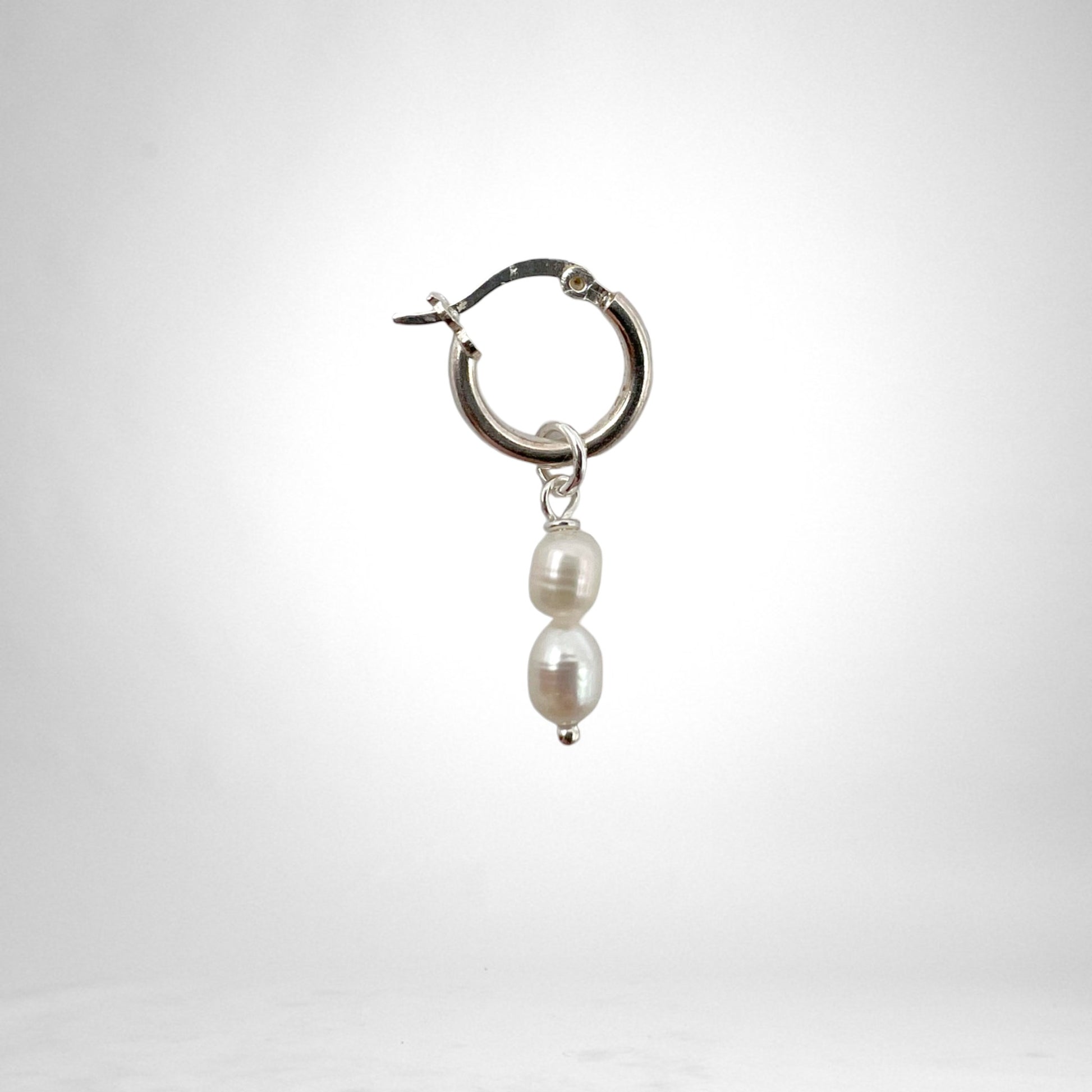 Hoop silver charms - pearls
