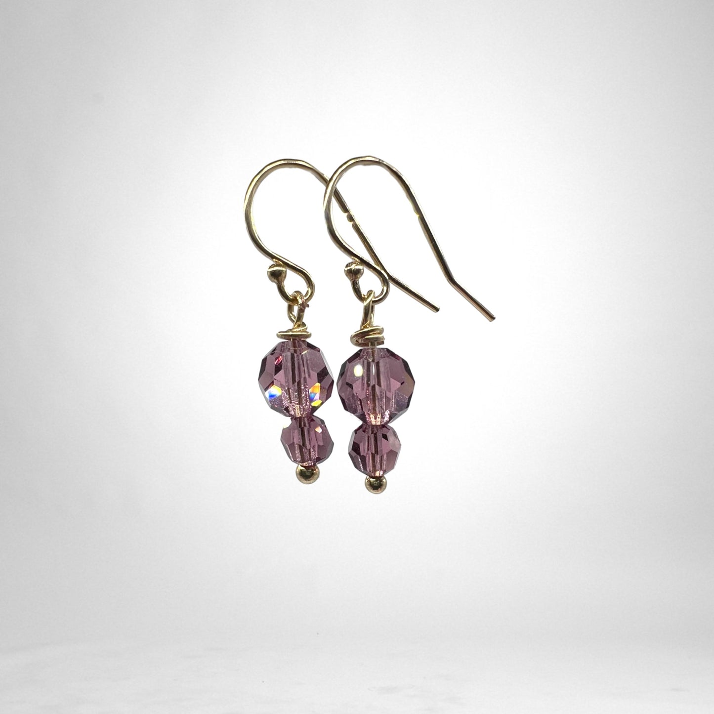 Crystal gold & silver earrings