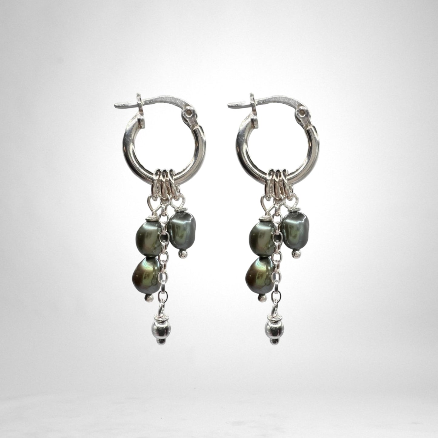 Silver Hoops with charms