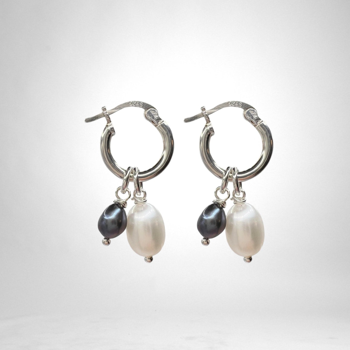 Silver Hoops with charms