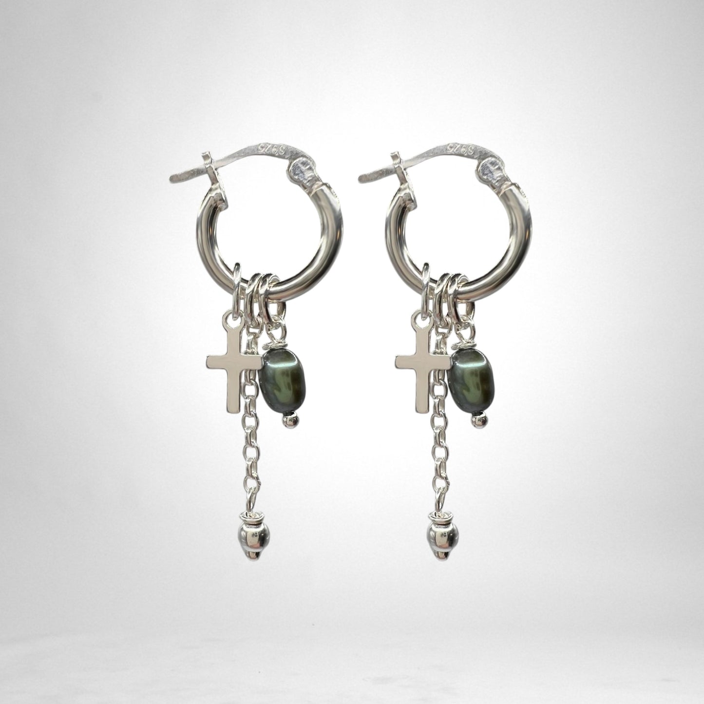 Silver Hoops with charms