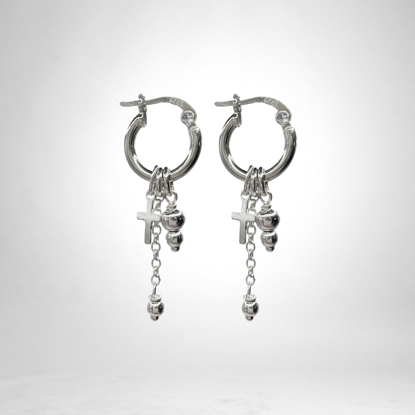 Silver Hoops with charms