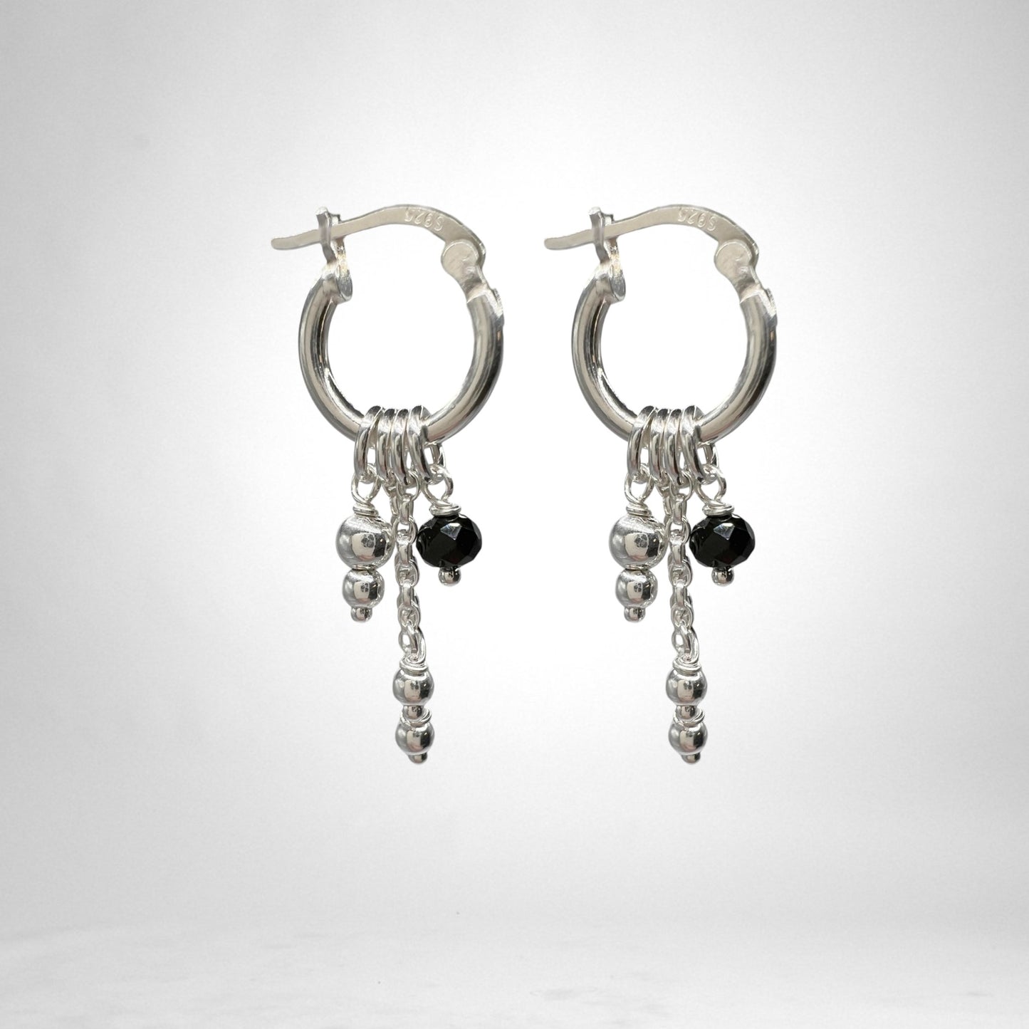 Silver Hoops with charms