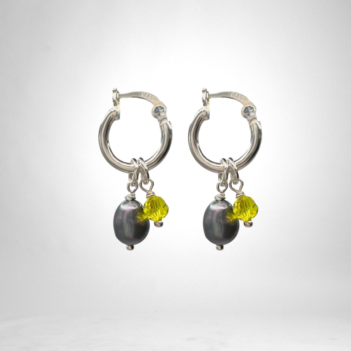 Silver Hoops with charms