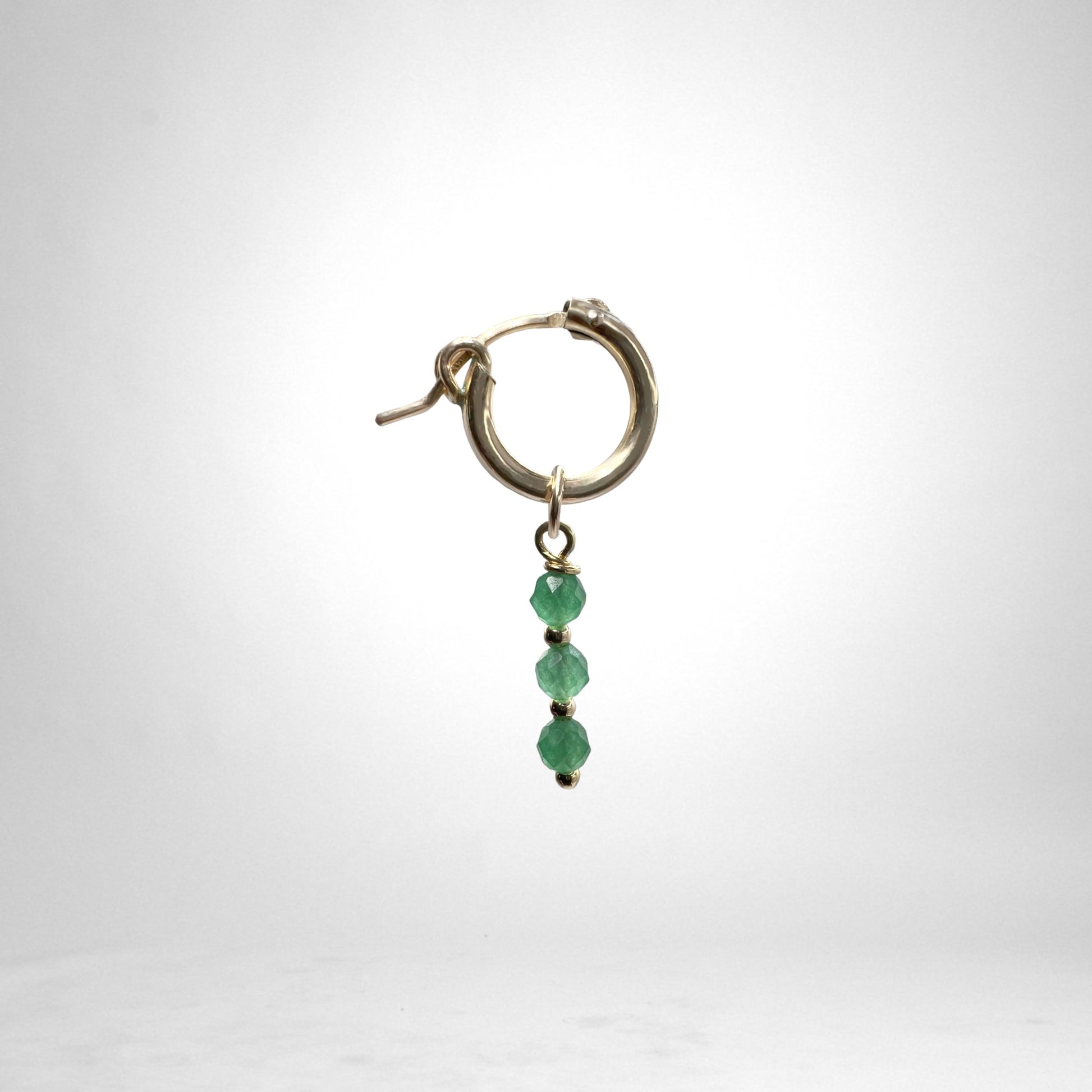 Hoop gold Charms - crystals & quartz