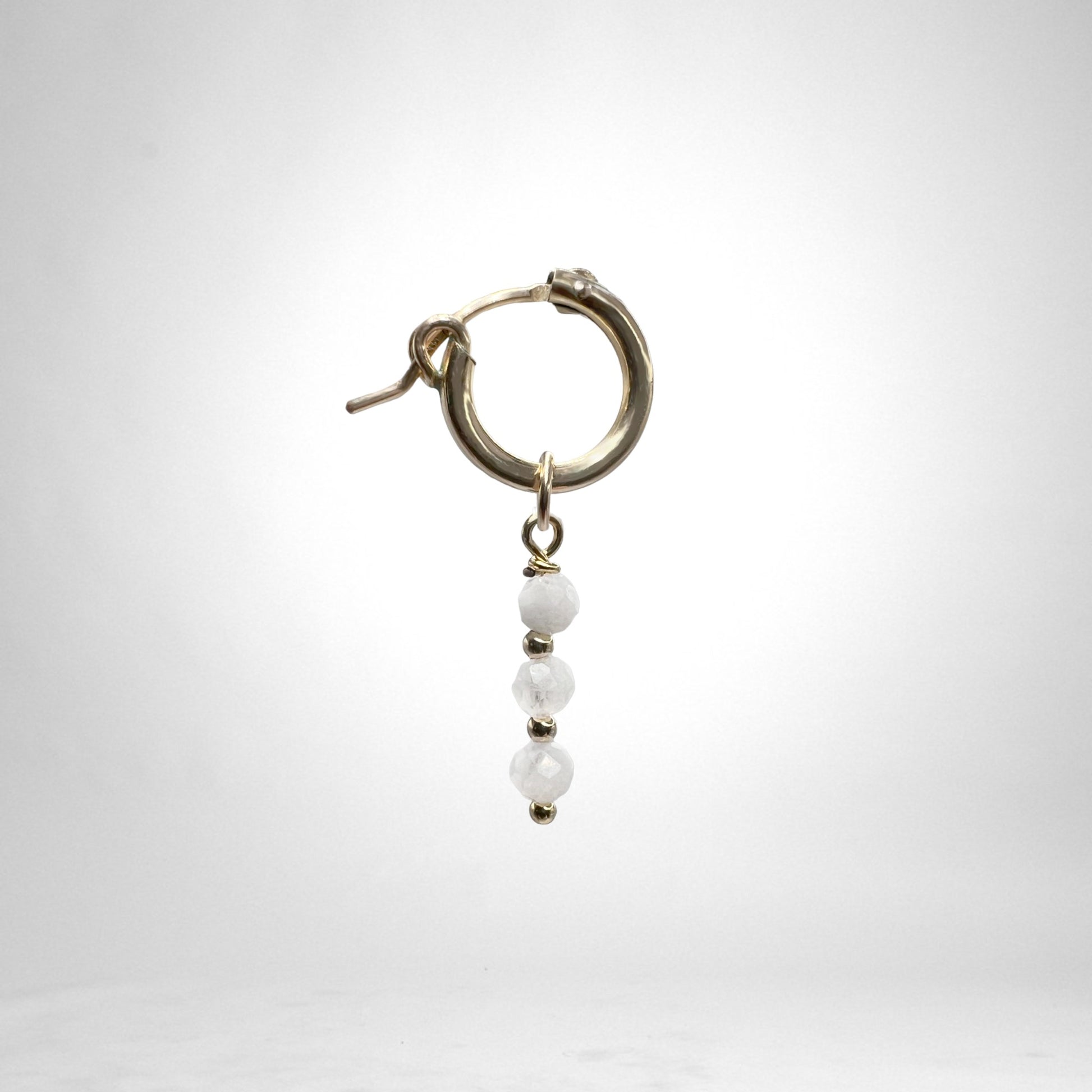 Hoop gold Charms - crystals & quartz