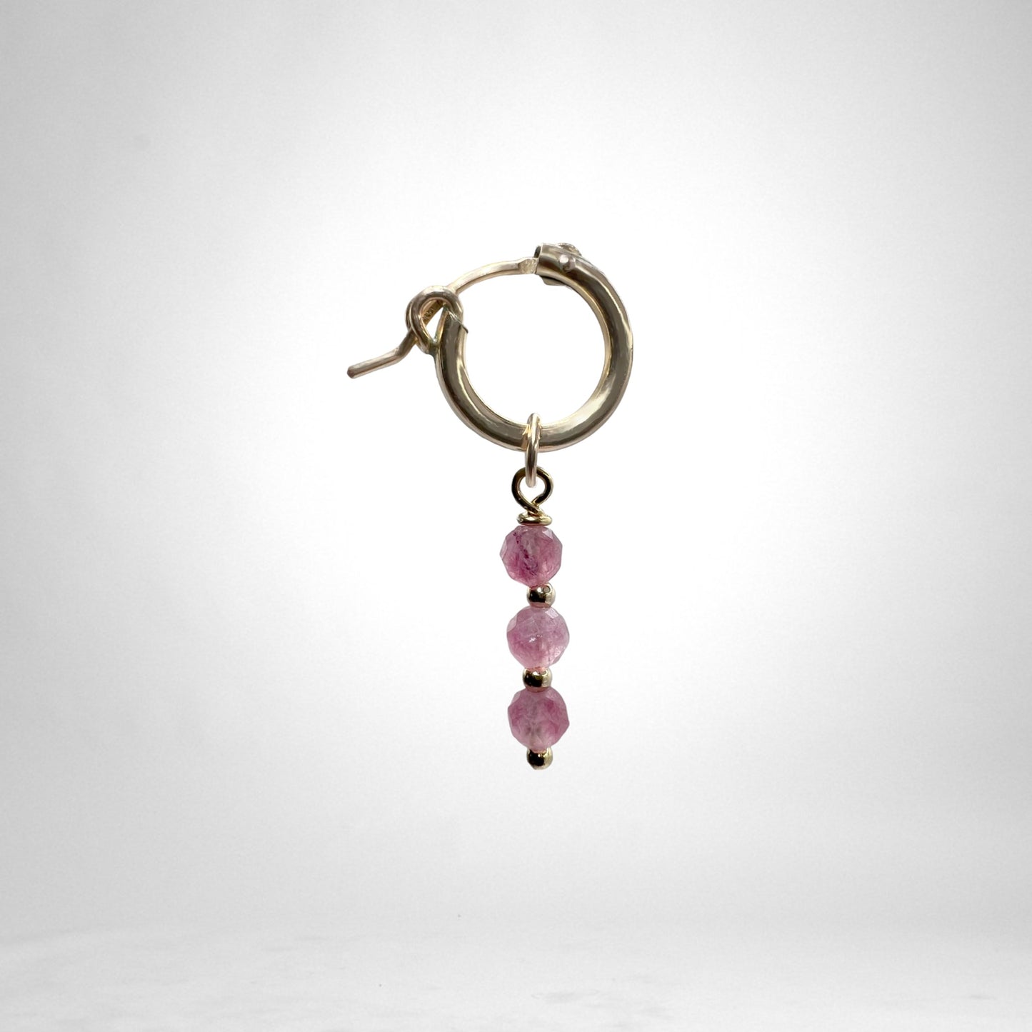 Hoop gold Charms - crystals & quartz