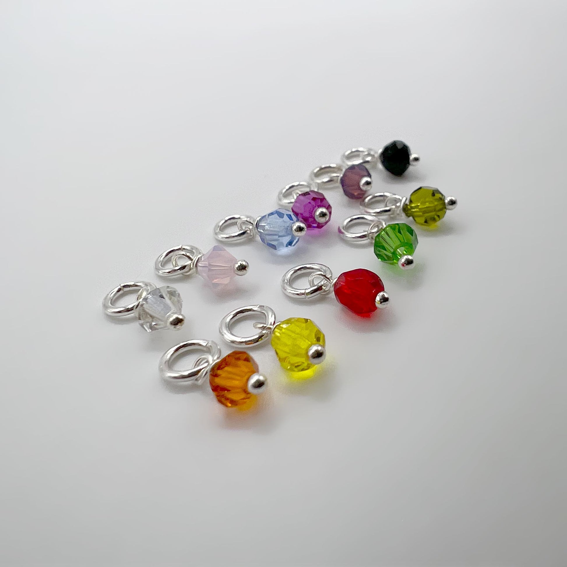 Hoop silver Charms - crystals & quartz