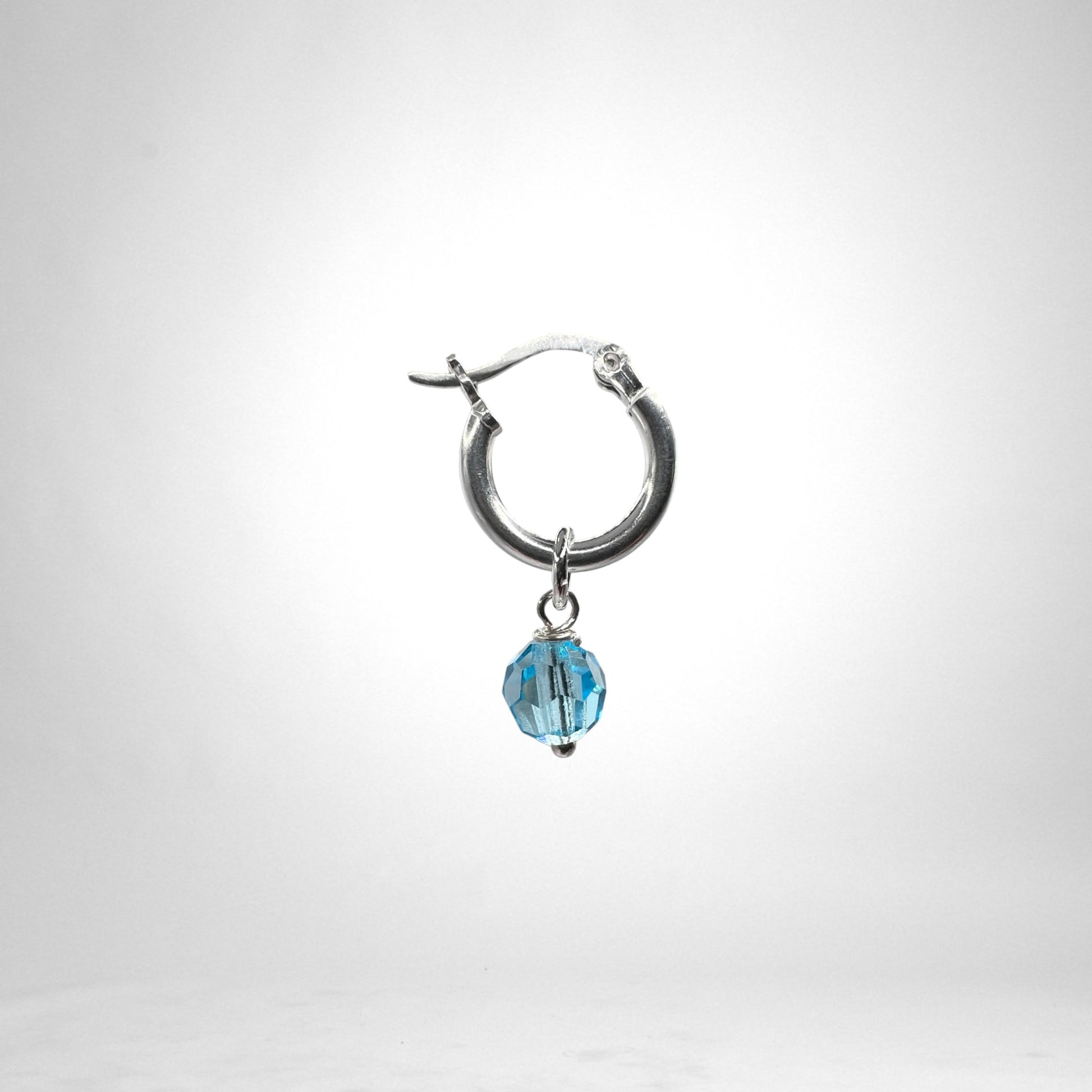 Hoop silver Charms - crystals & quartz