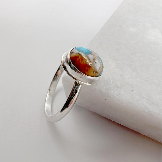 Oyster Copper silver ring