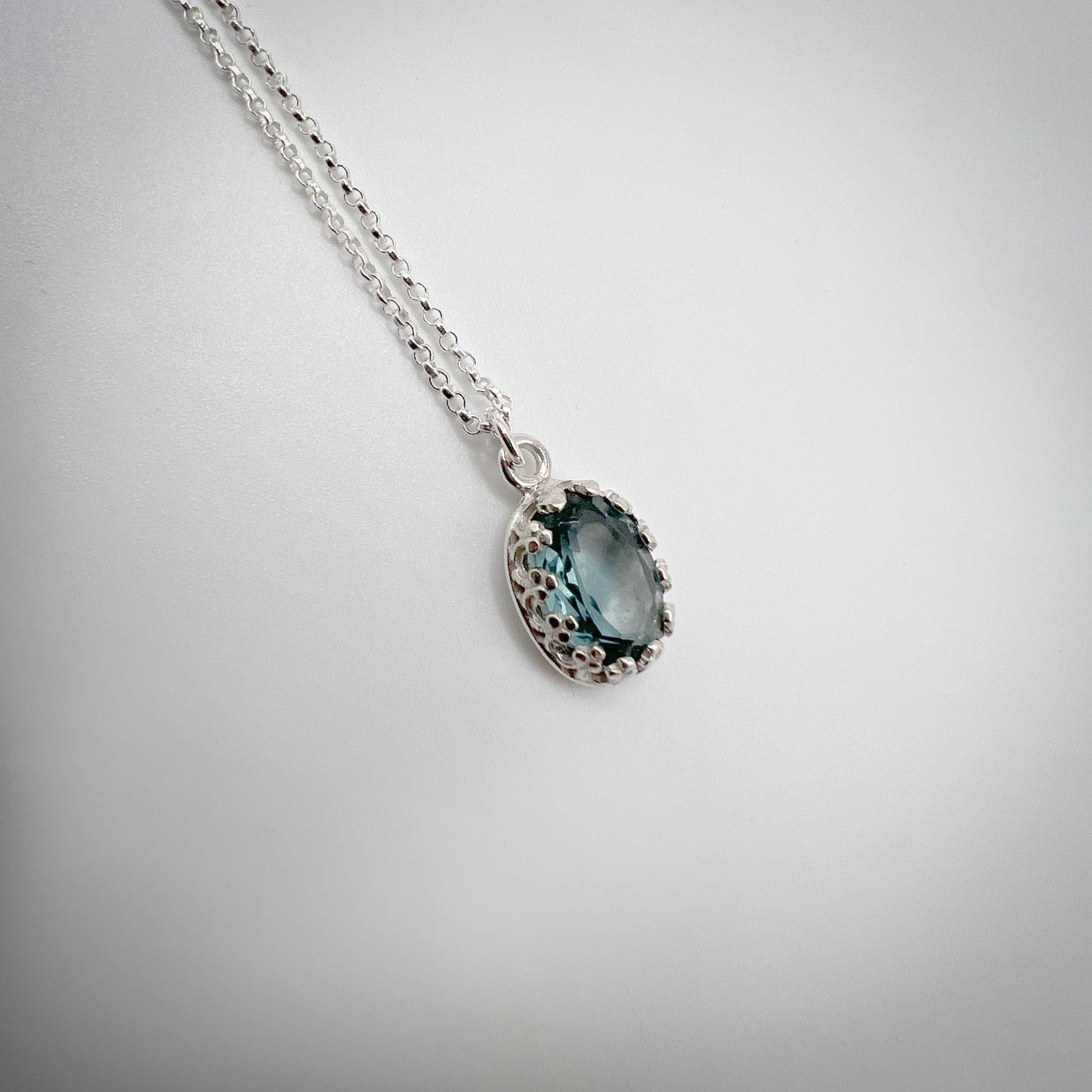 London Blue Topaz silver necklace