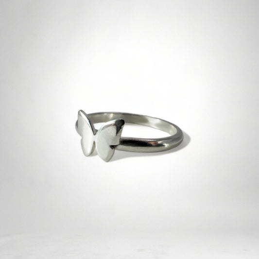 Butterfly silver ring