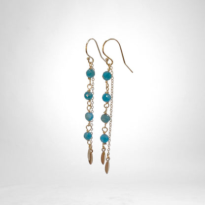 Lapis Drop gold earrings